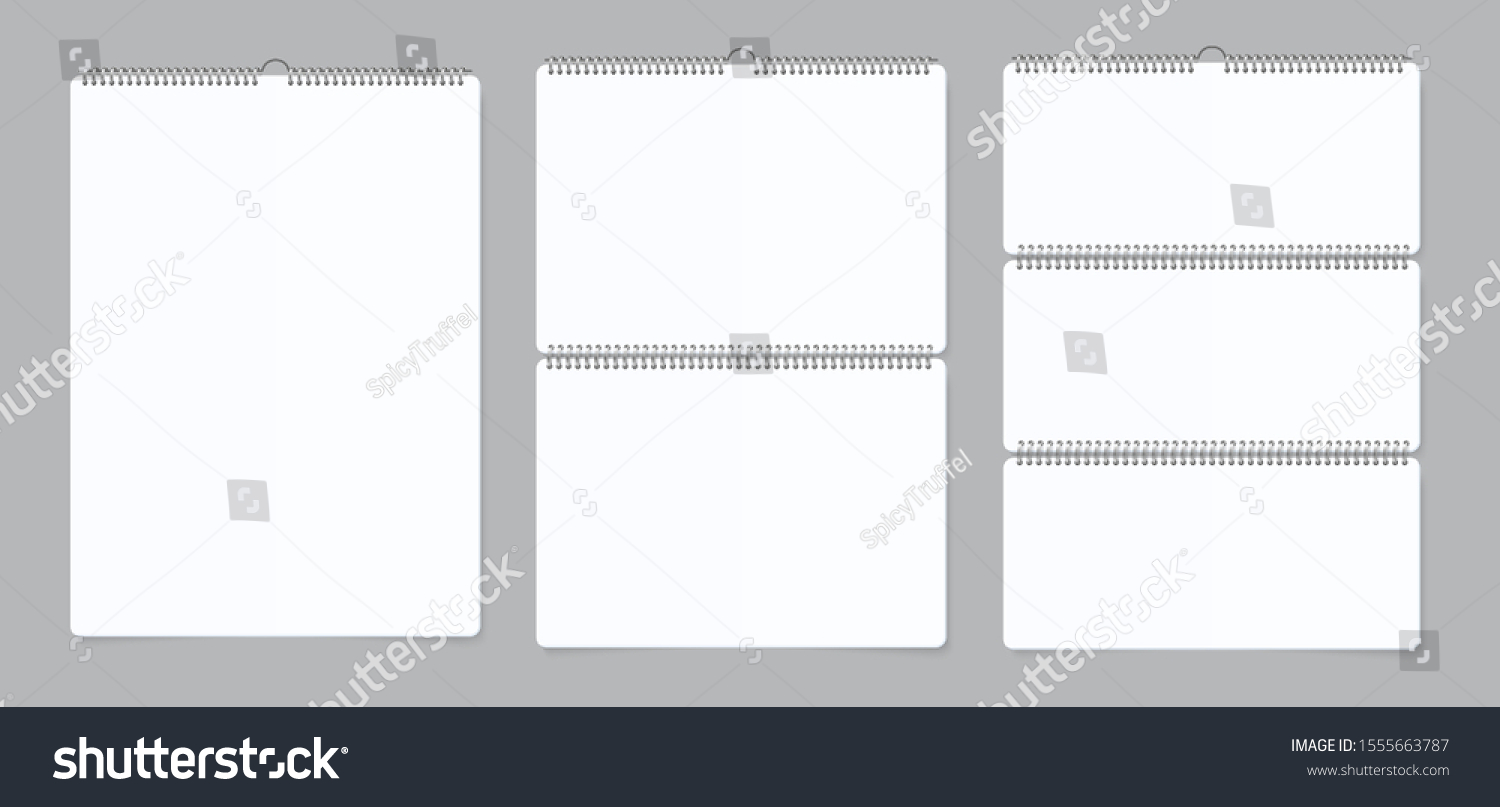 Realistic Wall Calendars Notebook Bind Paper Stock Vector (Royalty Free