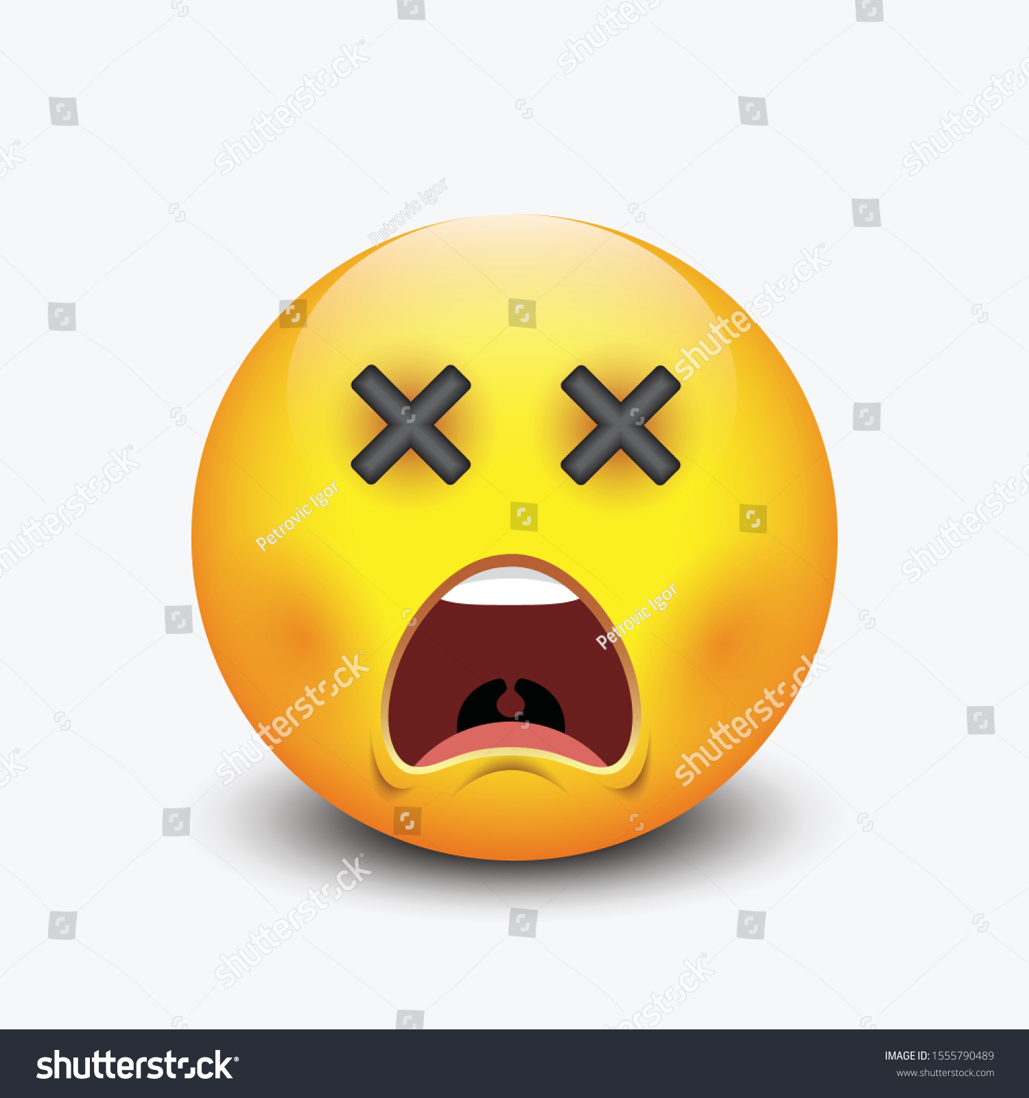 Emoji Crossed Eyes Dead Emoticon Vector Stock Vector (Royalty Free ...