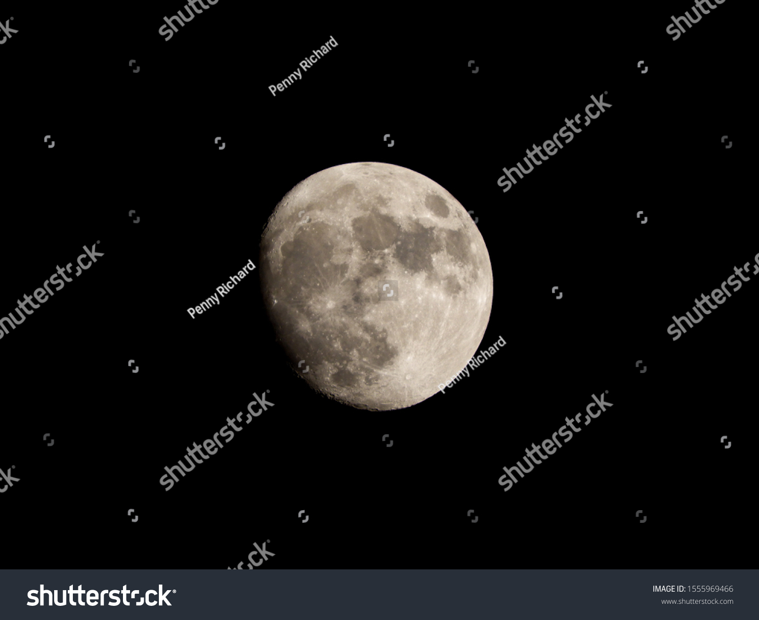 Waxing Gibbous Moon Phase On September Stock Photo 1555969466 ...