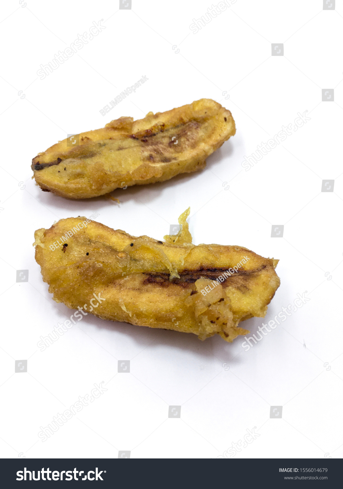 Pisang Goreng Banana Fritters On White Stock Photo 1556014679