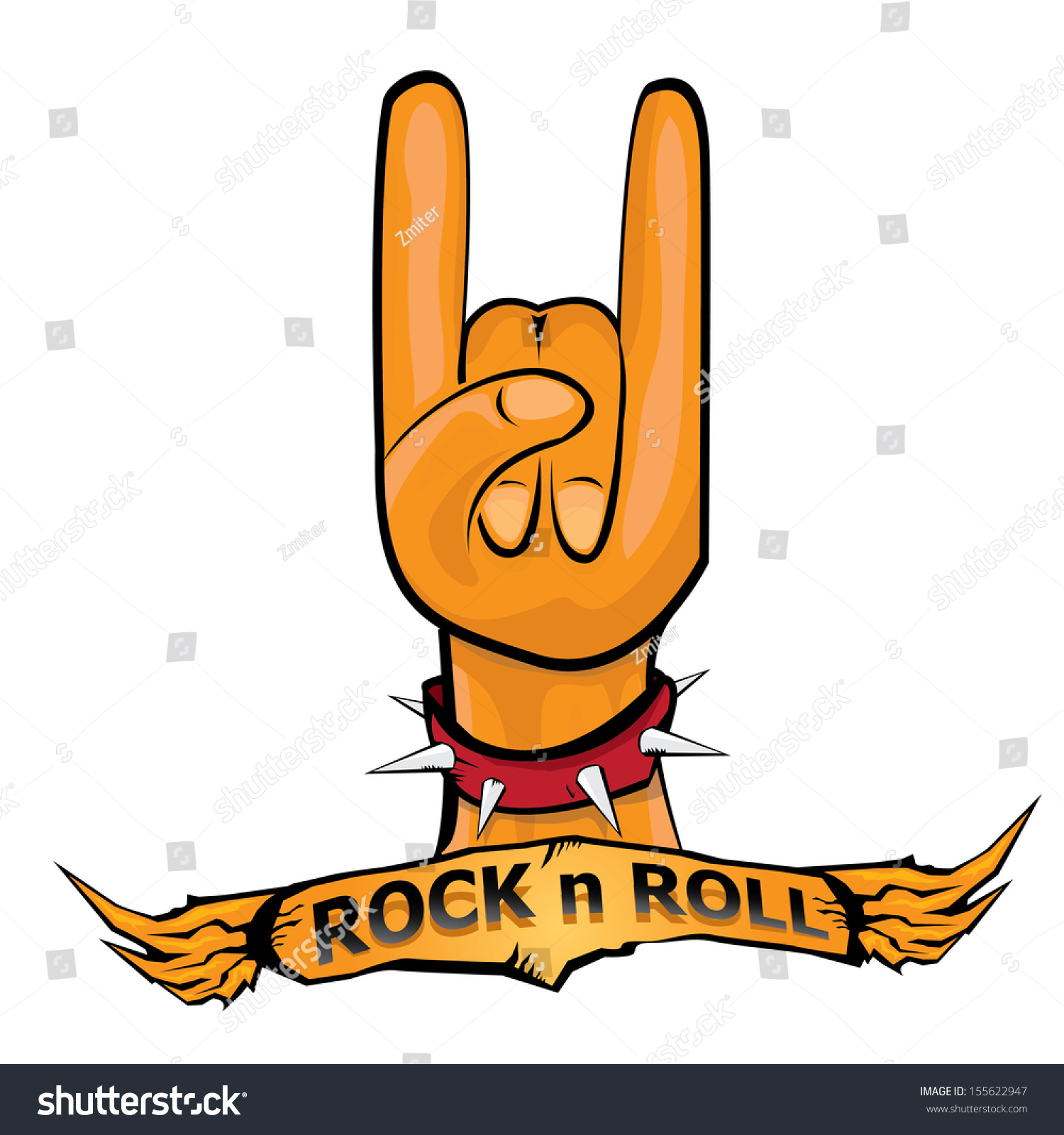 Hand Showing Rock Sign Vector Sign Stock Vector (Royalty Free ...