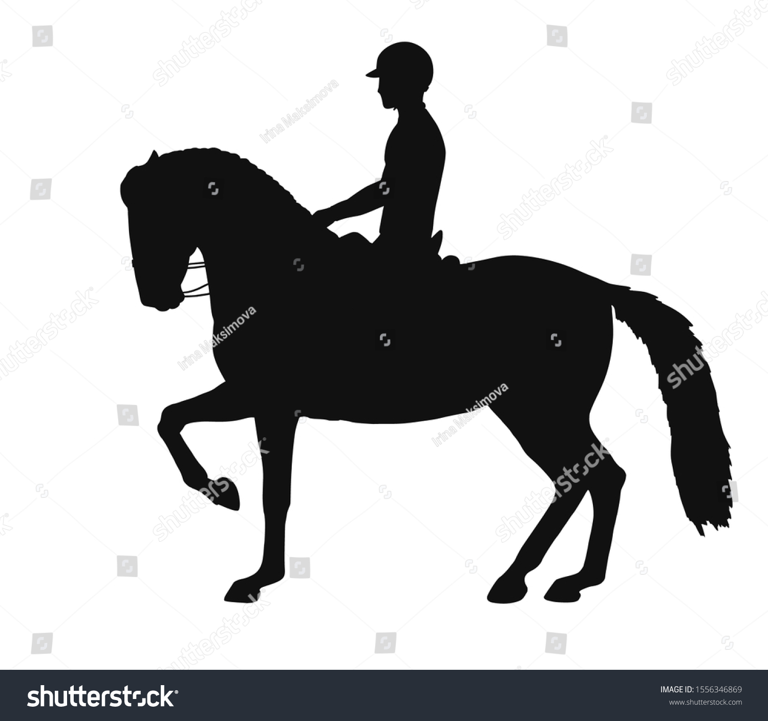 Silhouette Horseman On Spanish Horse Stock Vector (Royalty Free ...