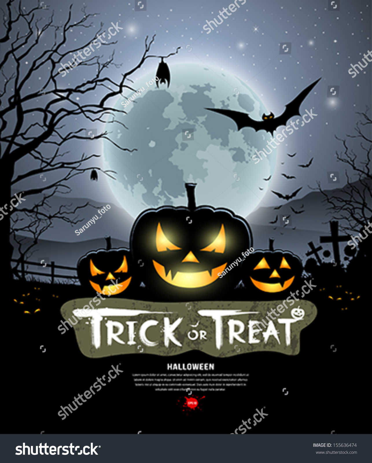 Halloween Trick Treat Pumpkin Design Background Stock Vector Royalty Free Shutterstock