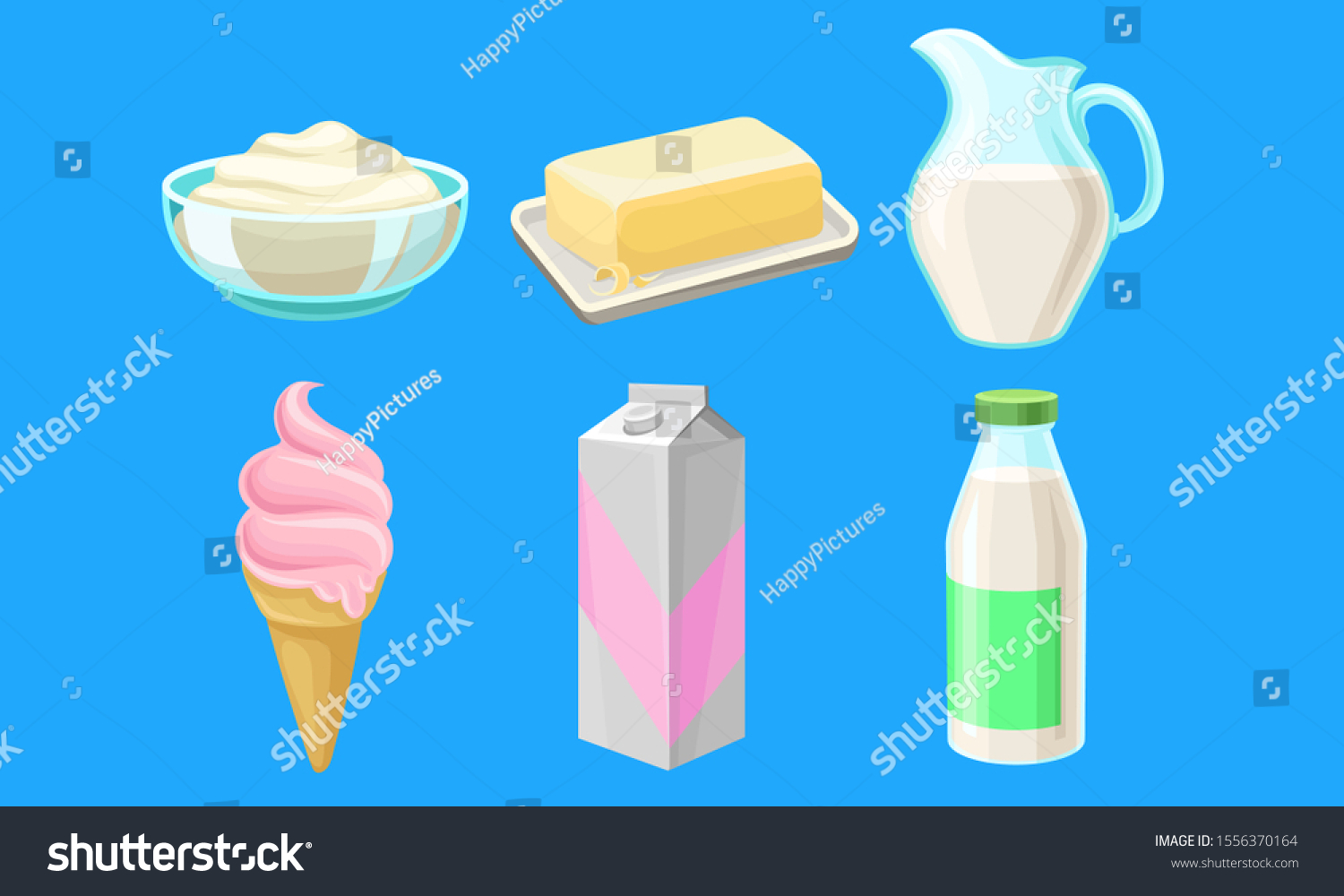 Dairy Produce Vector Set Made Milk Stock Vector (Royalty Free ...