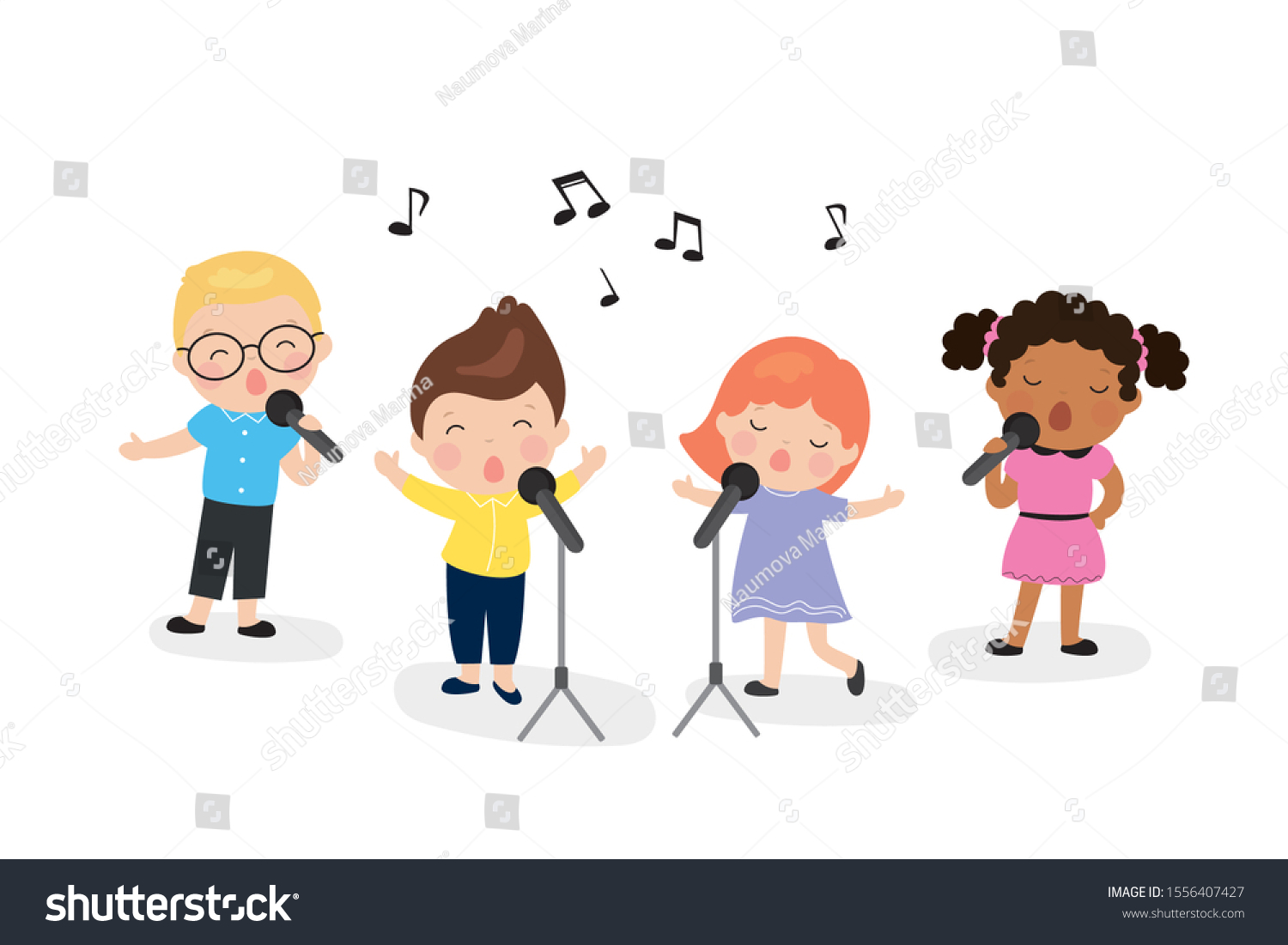 cartoon images of children sing