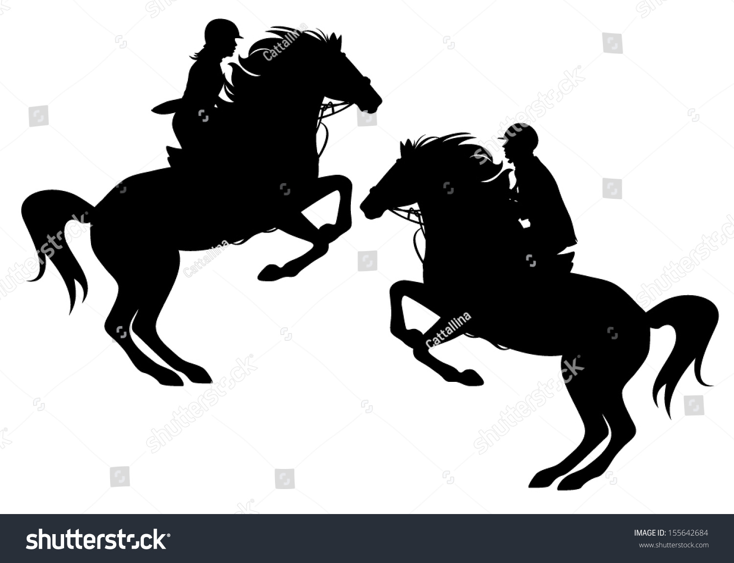 Лошадь на дыбах с всадником