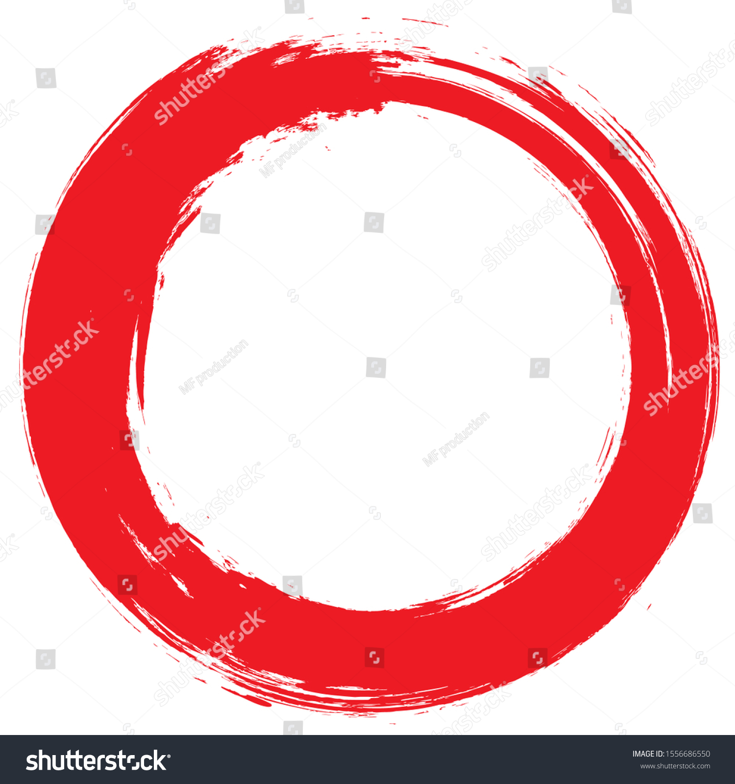 Grunge Circle Brush Stroke Isolated On Stock Vector (Royalty Free ...