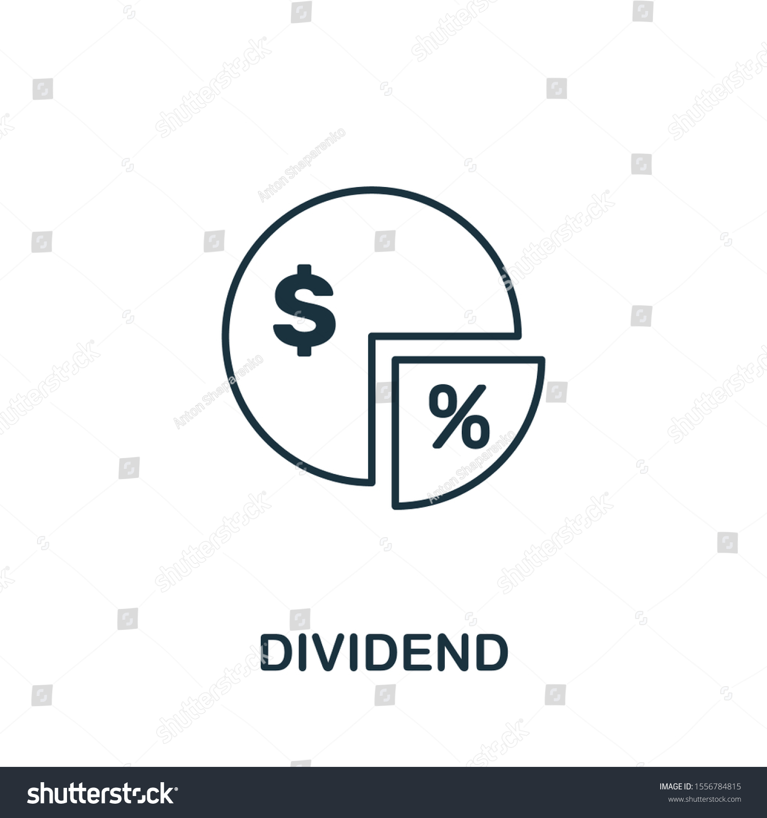 Dividend Icon Outline Style Thin Line Stock Vector (Royalty Free