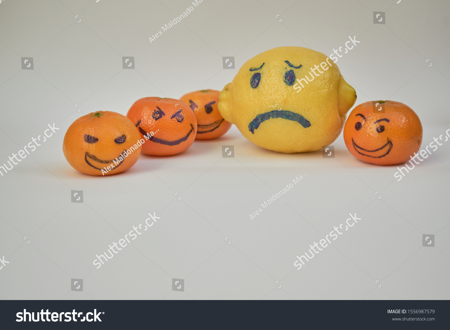 Concept Bullying Discrimination Group Laughing Emoticon Stock Photo ...