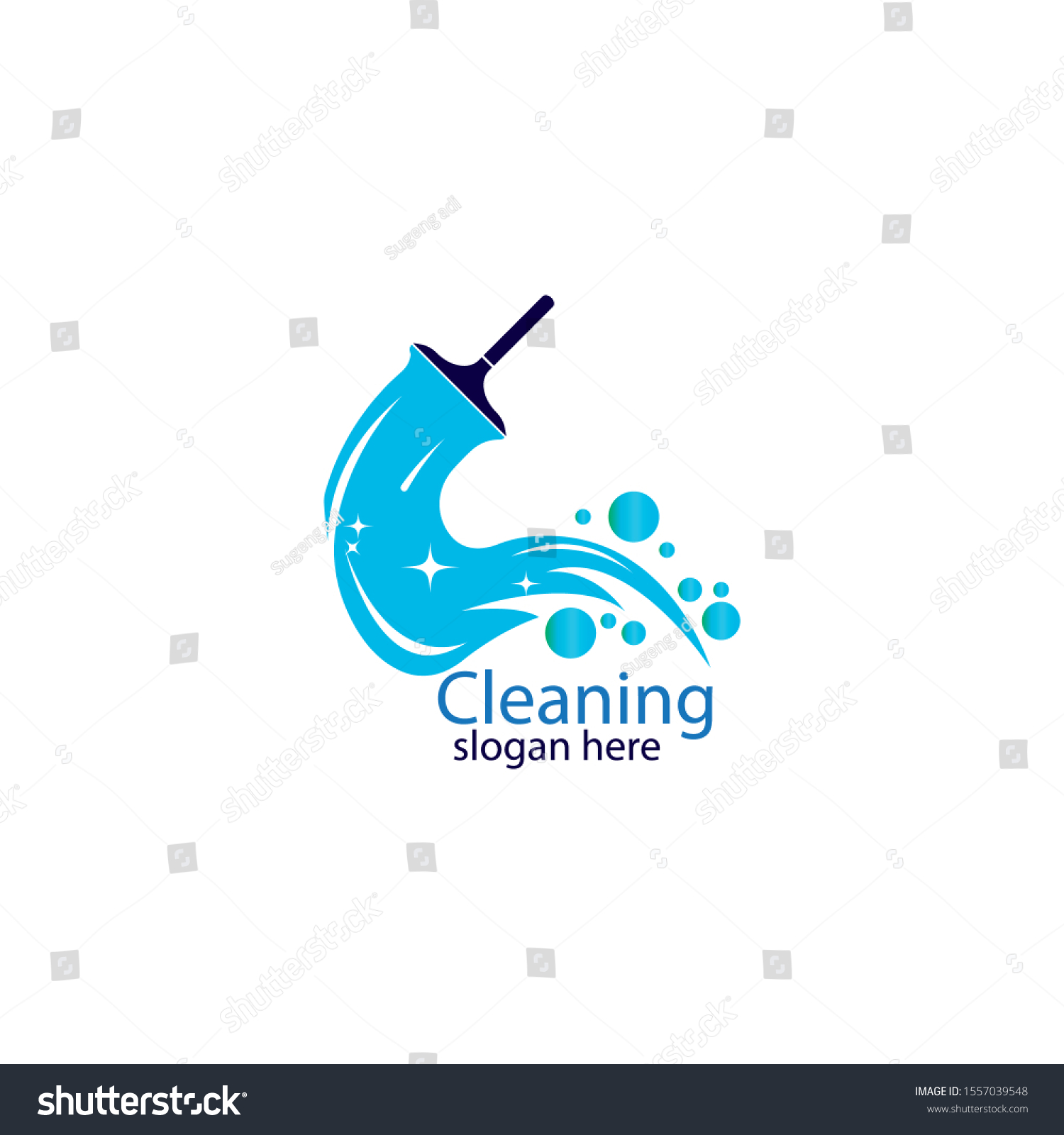 Creative Cleaning Concept Logo Design Template Stock Vector (Royalty ...