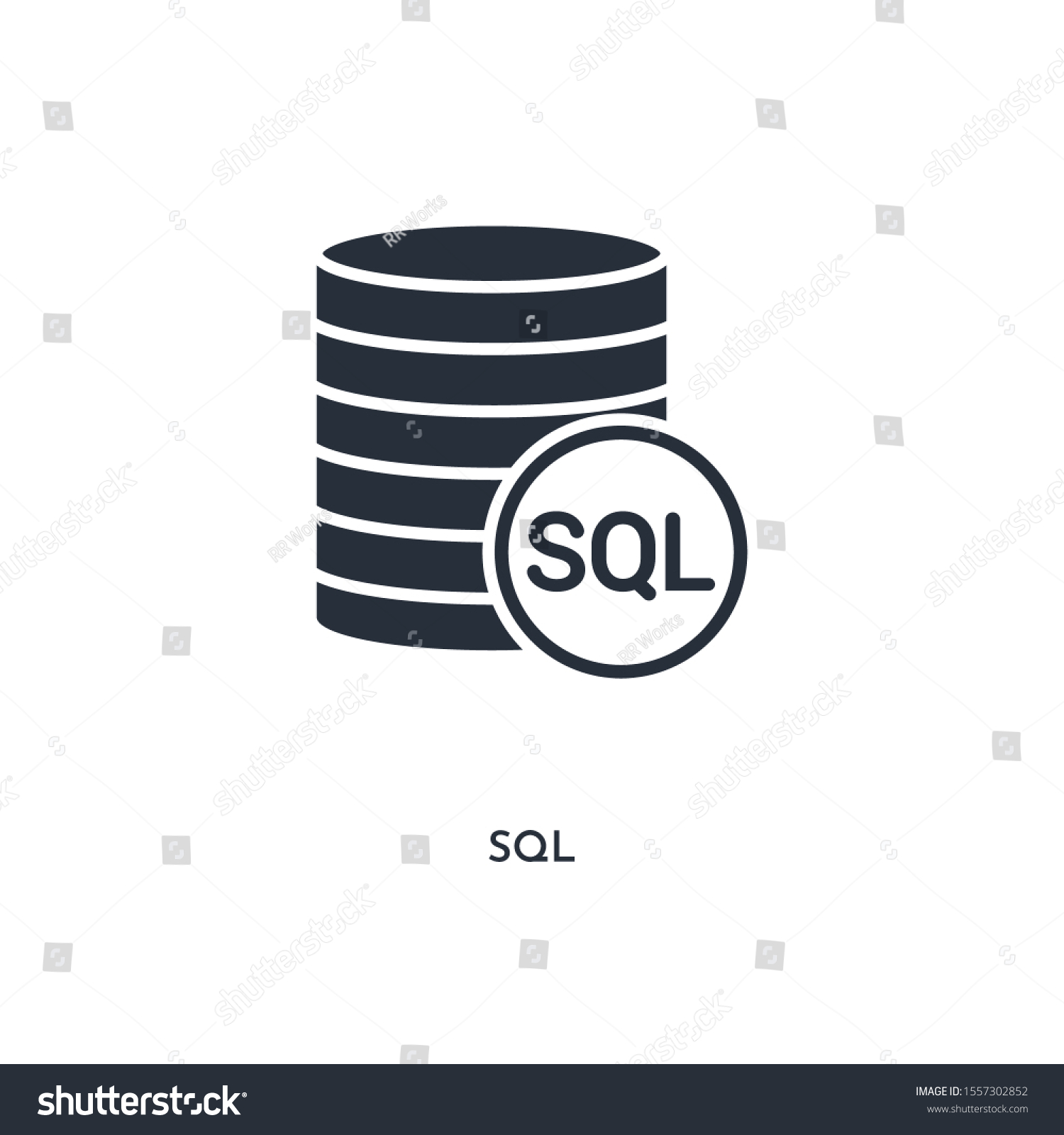 Sql Icon Simple Element Illustration Isolated Stock Vector (Royalty ...