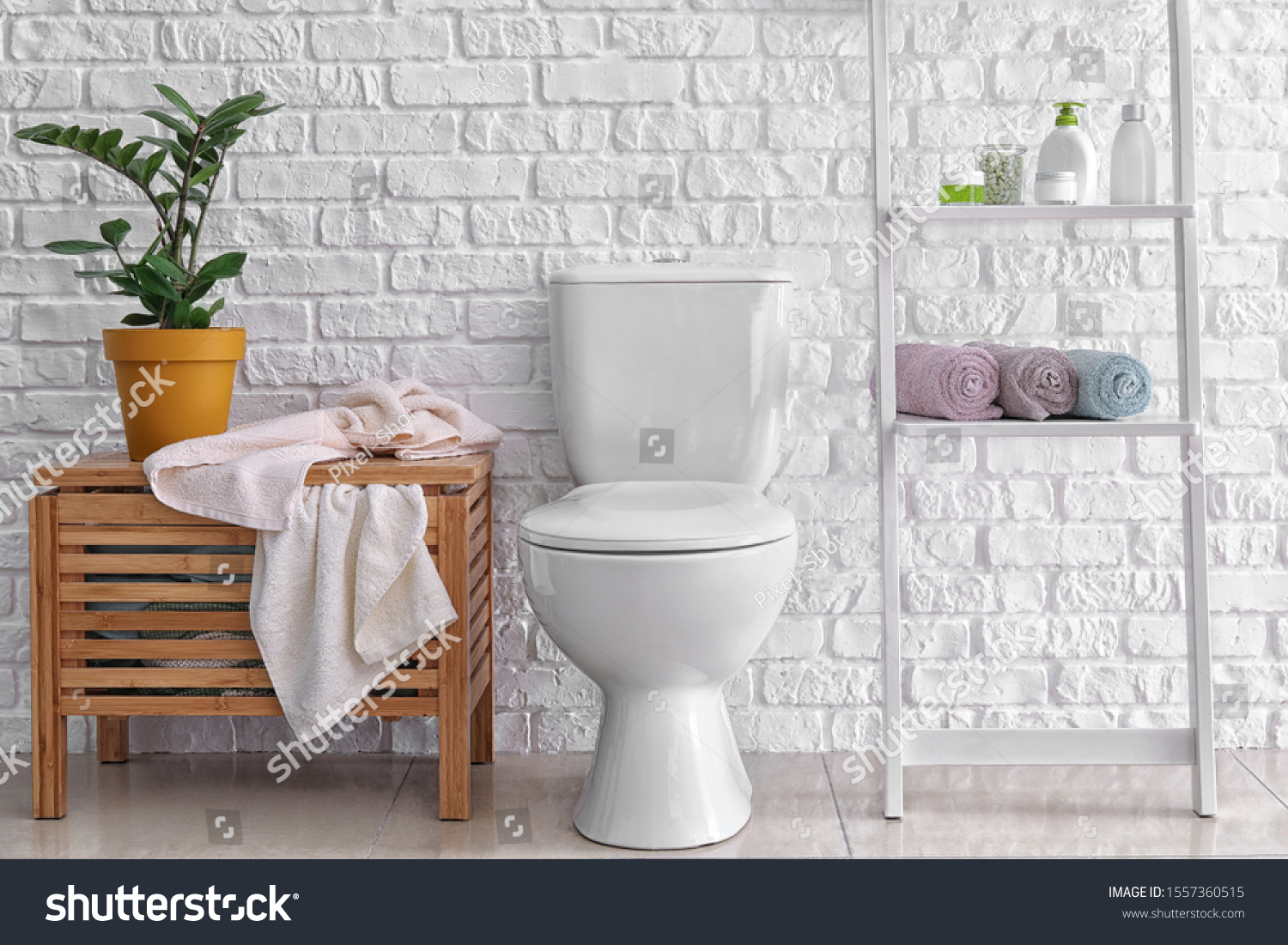 Interior Clean Modern Bathroom Stock Photo 1557360515 