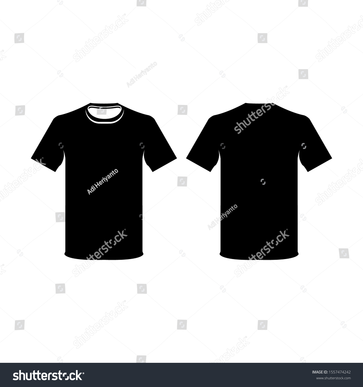 Front Back View Mens Tshirt Stock Vector (Royalty Free) 1557474242 ...