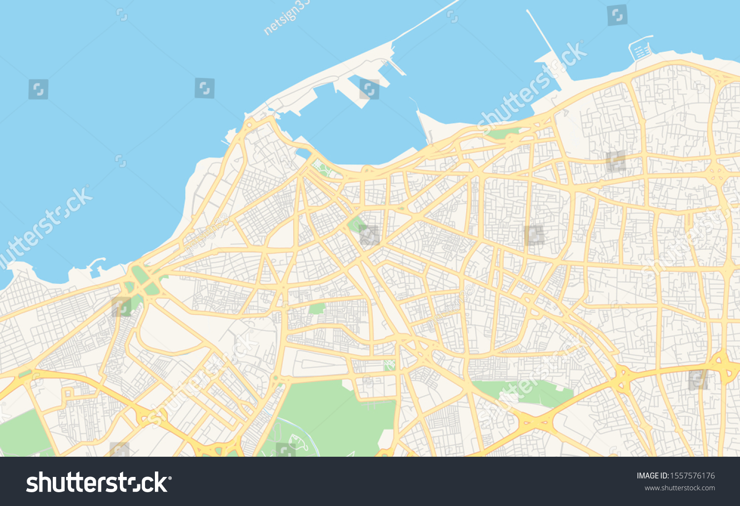 Printable Street Map Tripoli Libya Map Stock Vector (Royalty Free ...