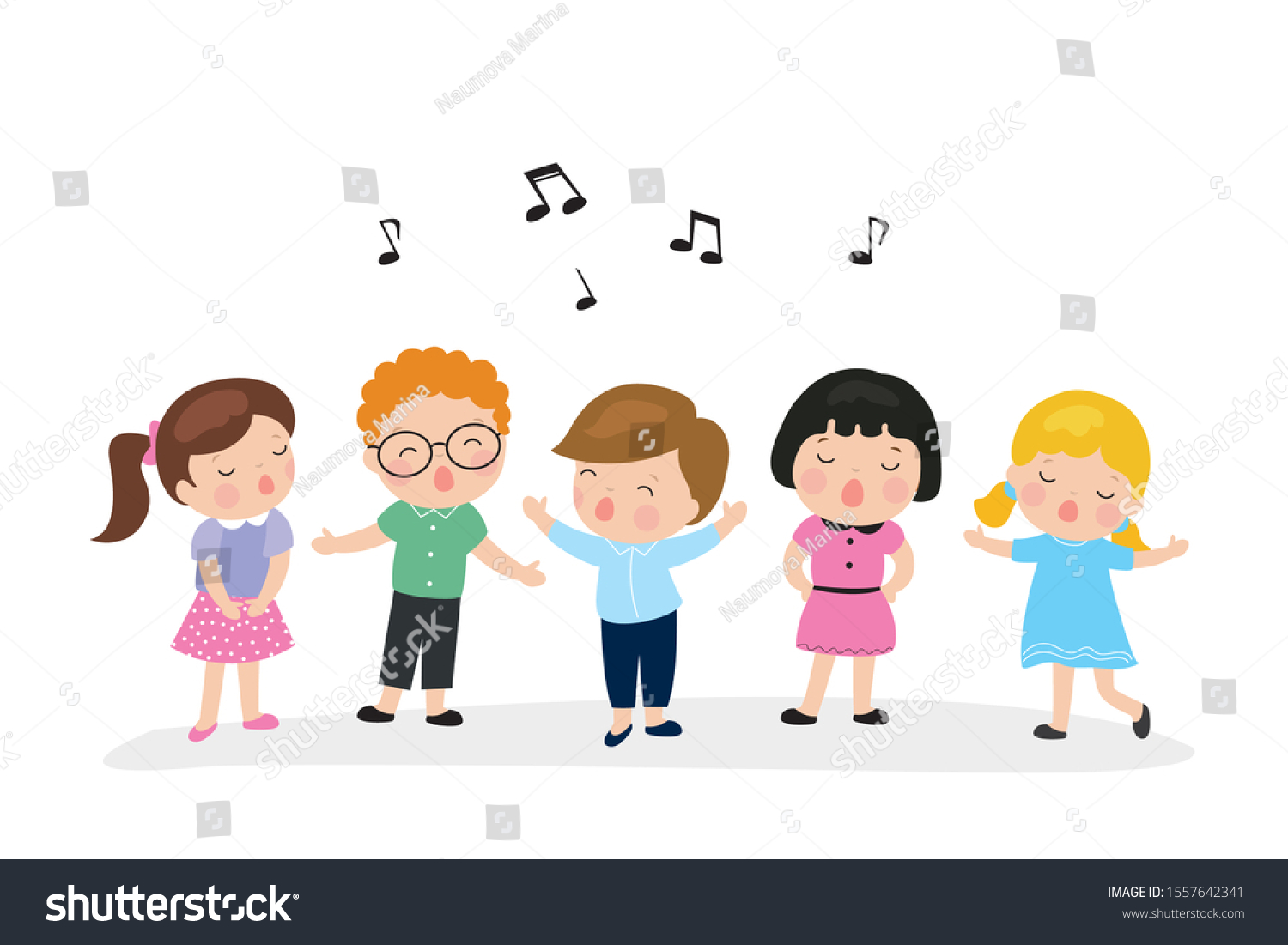 cartoon images of children sing