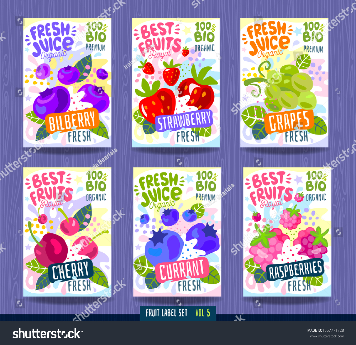 Abstract Splash Food Label Colorful Brush Stock Vector (Royalty Free ...