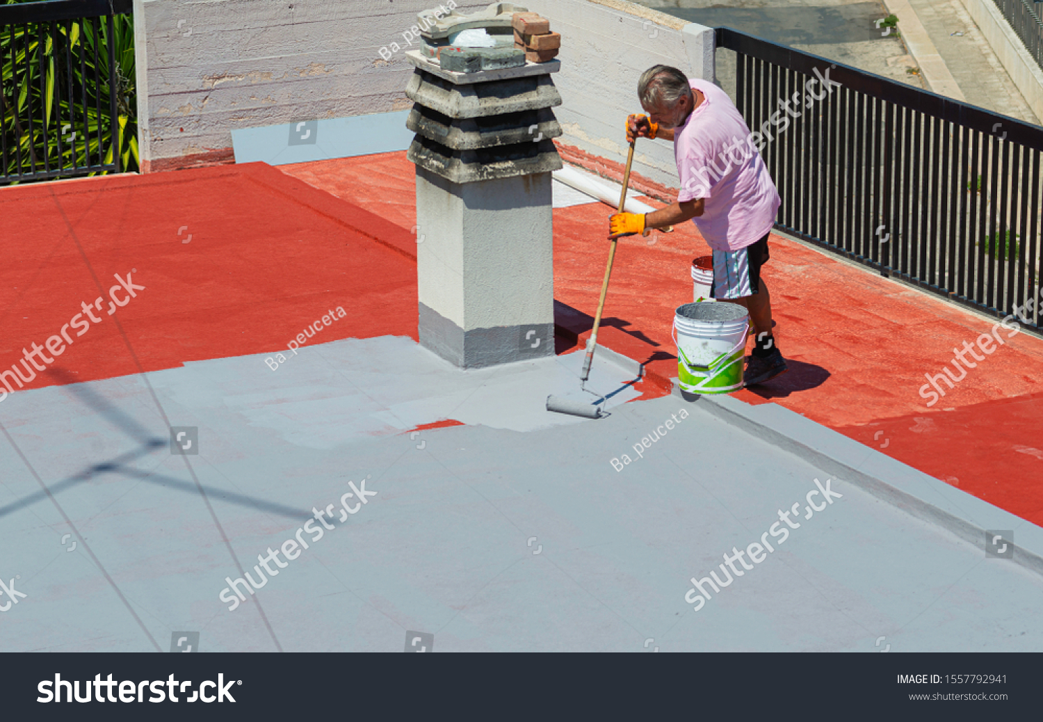 Building Resins Waterproofing Terraces Solving Infiltration Stock Photo ...