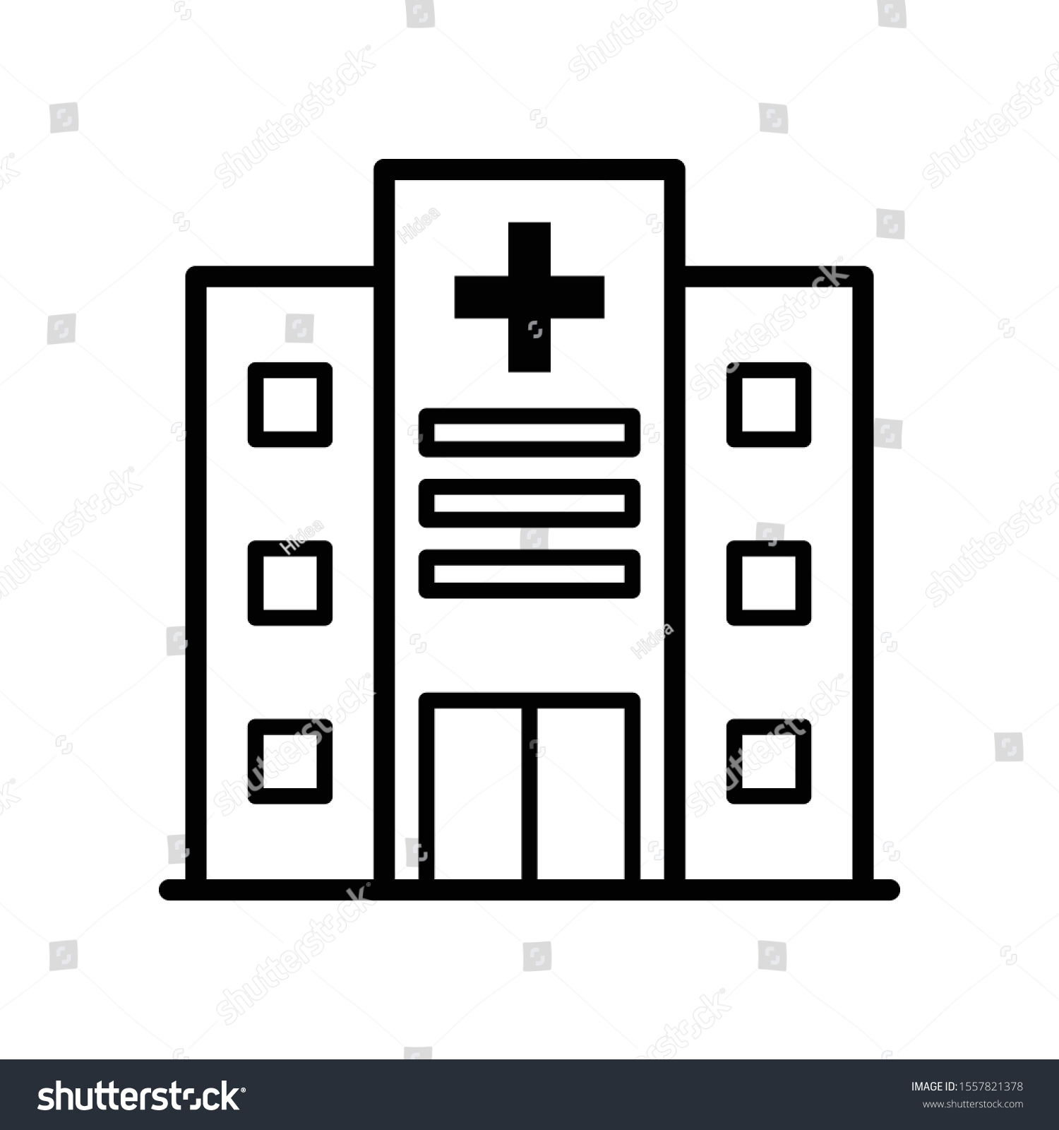 Line Art Hospital Building Icon Vector Stock Vector (Royalty Free ...