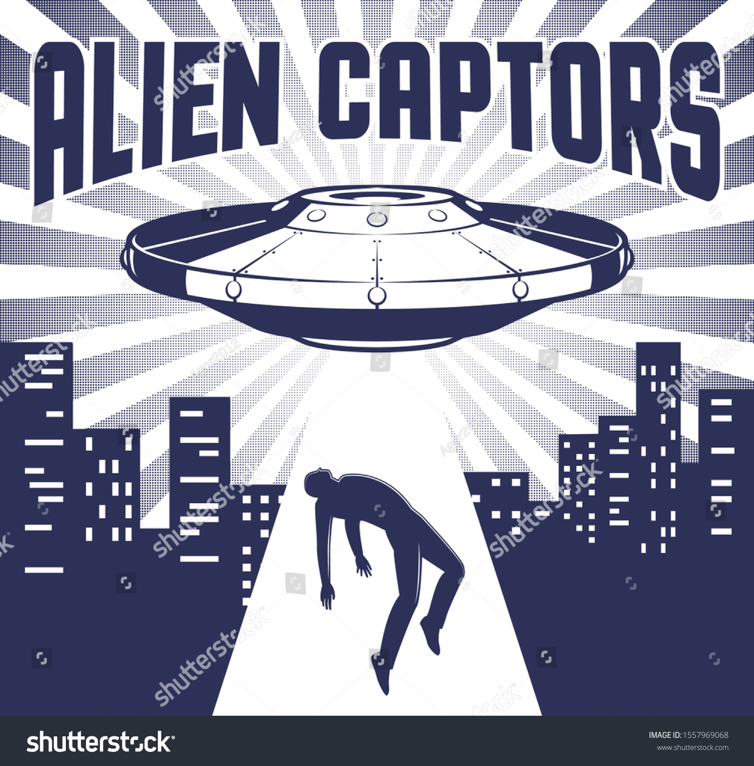 Flying Saucer Beam Abducts Man Ufo Stock Vector (Royalty Free ...