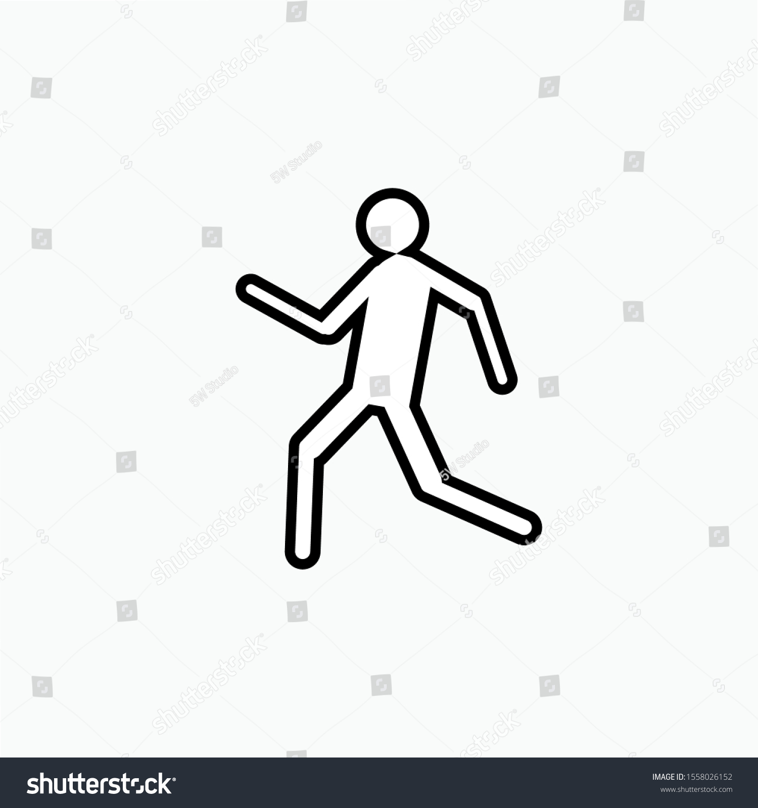 Man Running Icon Athletic Escape Illustration Stock Vector (Royalty ...