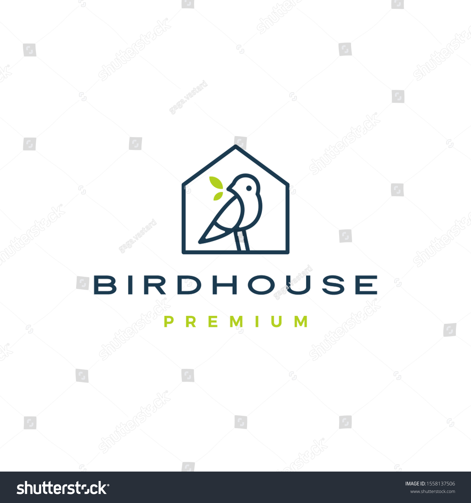 Bird House Logo Vector Icon Illustration Stock Vector (Royalty Free ...