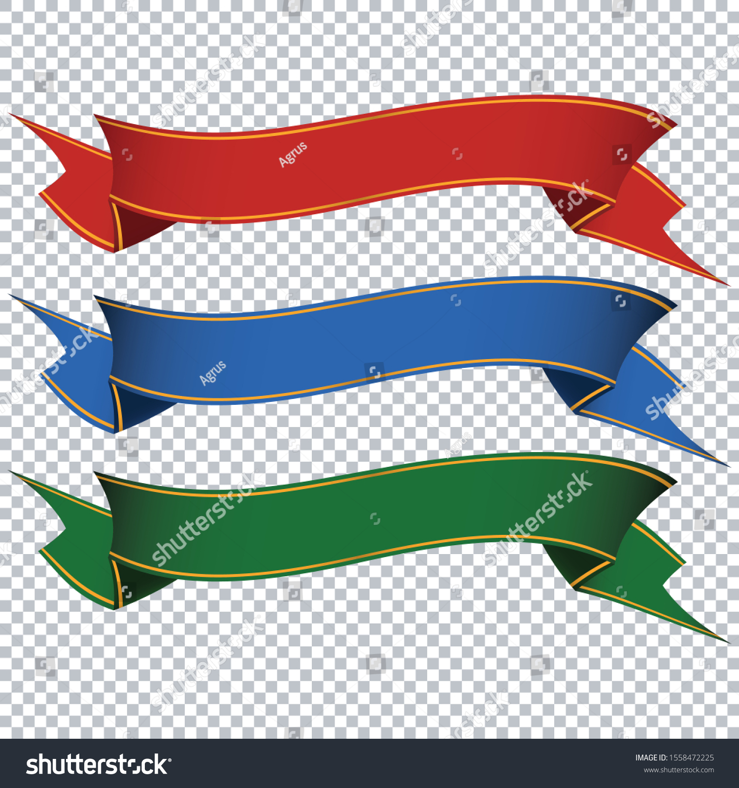 Ribbon Banner On Transparent Background Stock Vector (Royalty Free