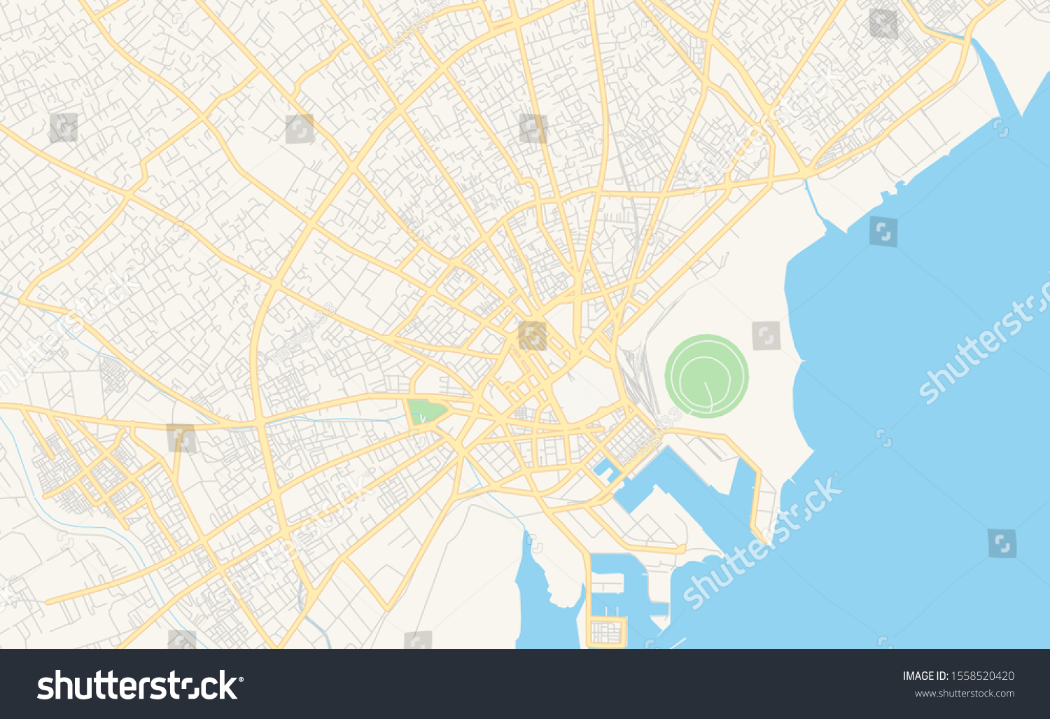 Printable Street Map Sfax Tunisia Map Stock Vector (Royalty Free ...