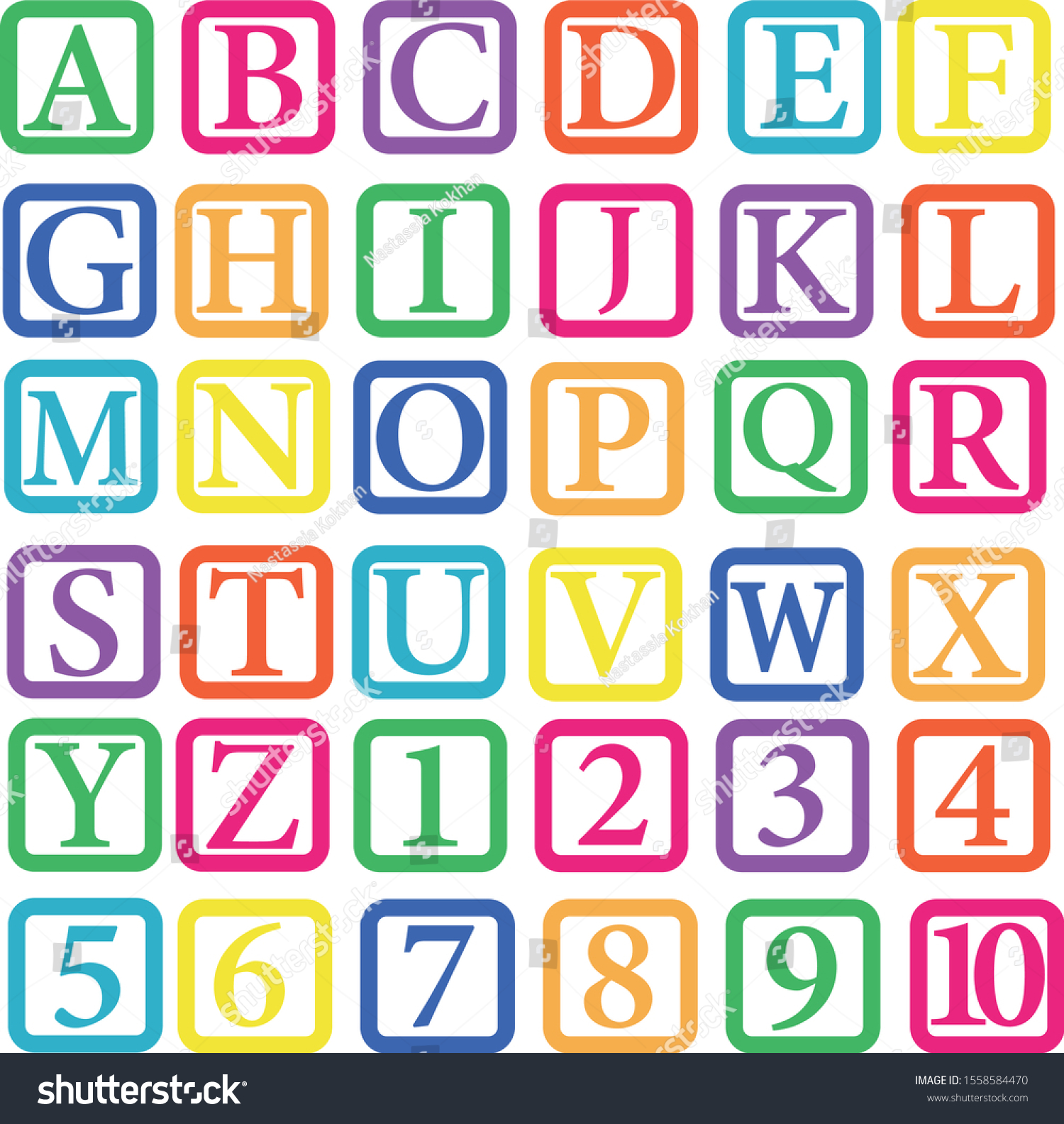 Colorful Baby Blocks Alphabet Vector Illustration Stock Vector (Royalty ...