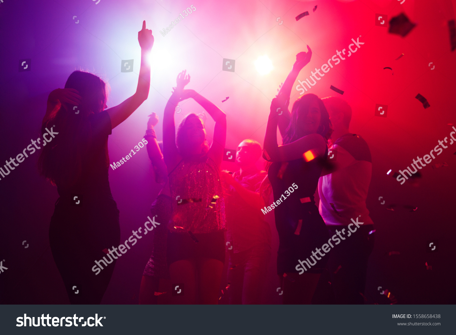 Rhythm Crowd People Silhouette Raises Their Stock Photo 1558658438 ...