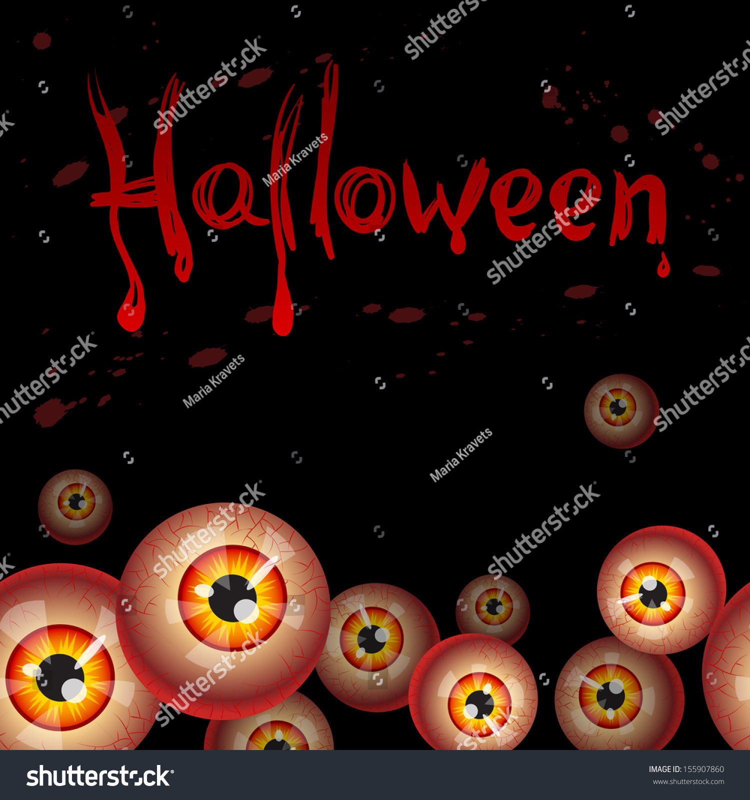 Eyeballs Background Halloween Stock Vector (Royalty Free) 155907860 ...