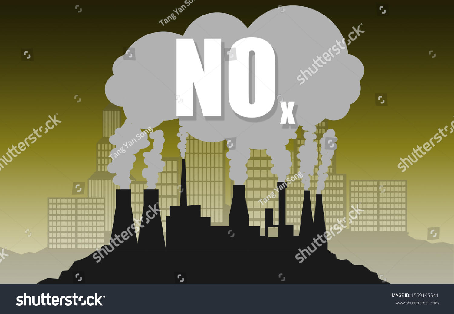 Environmental Concept Nitrogen Oxides Nox Air Stock Illustration ...