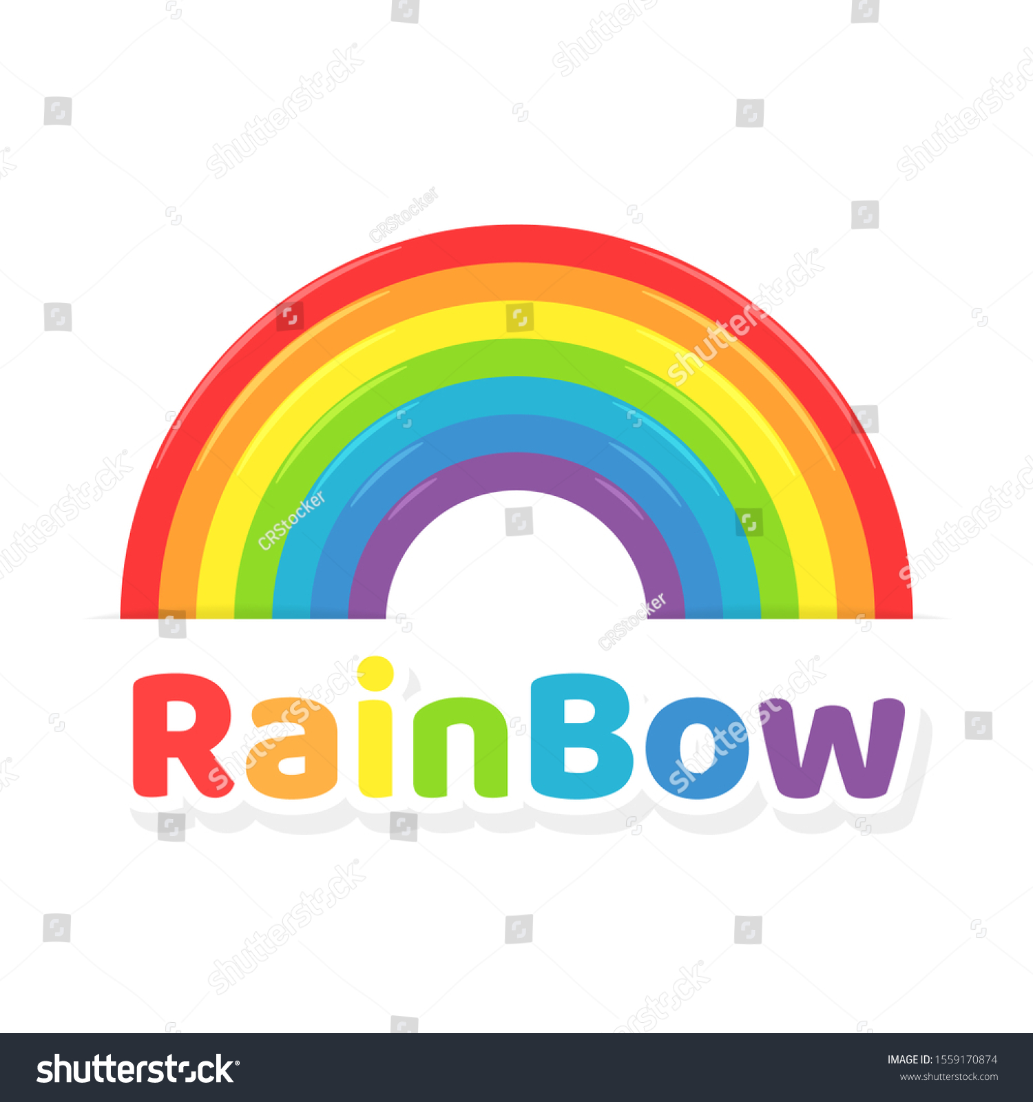 Rainbow Icon Colorful Rainbow Vector Isolate Stock Vector (Royalty Free ...