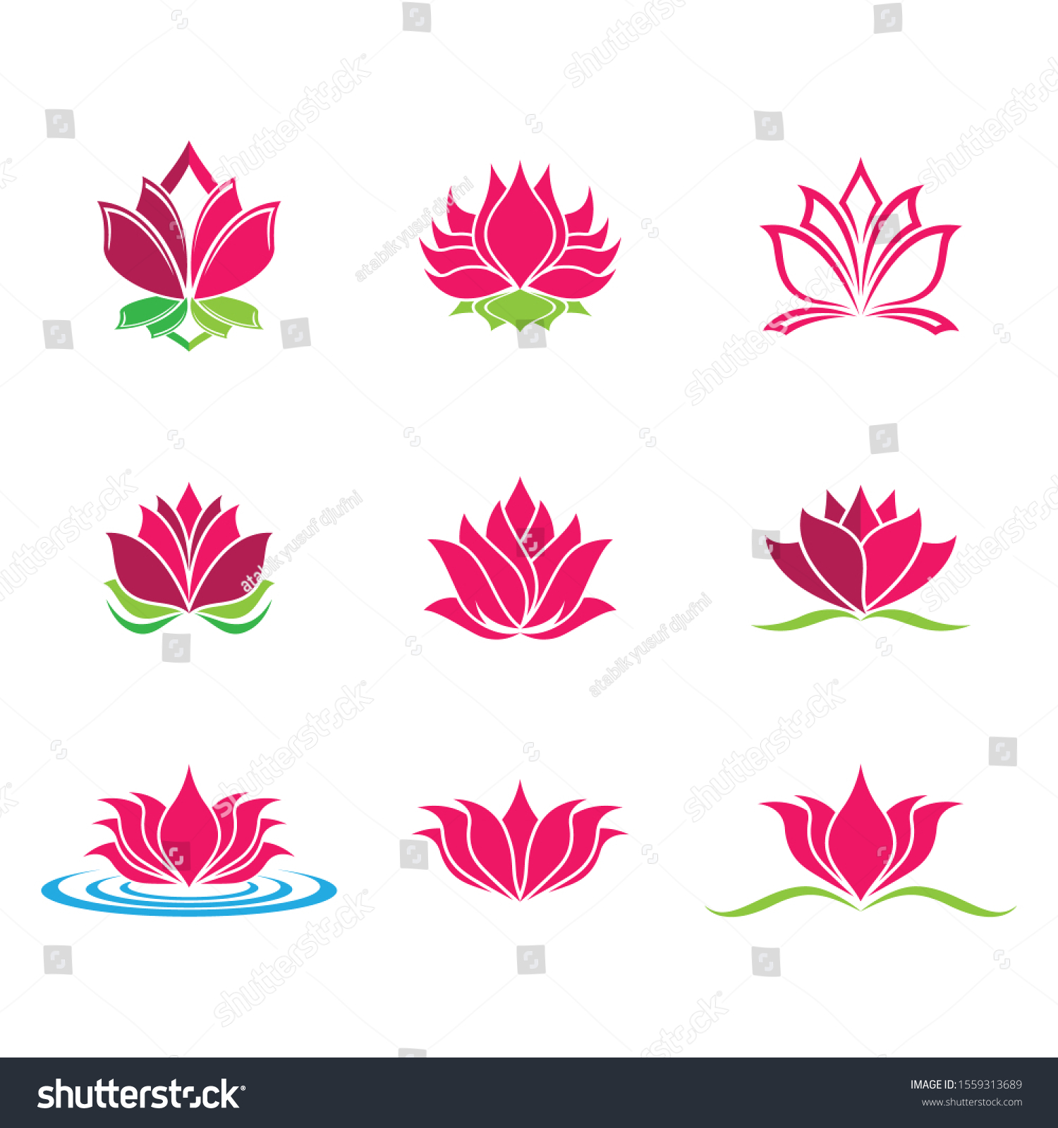 Lotus Symbol Vector Icon Illustration Stock Vector (Royalty Free ...