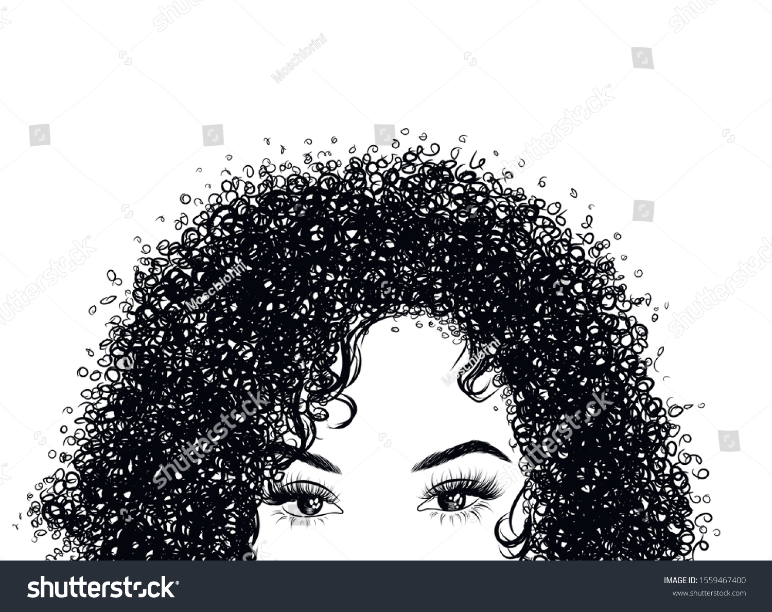 Curly Beauty Girl Illustration Isolated On Vector De Stock Libre De Regal As