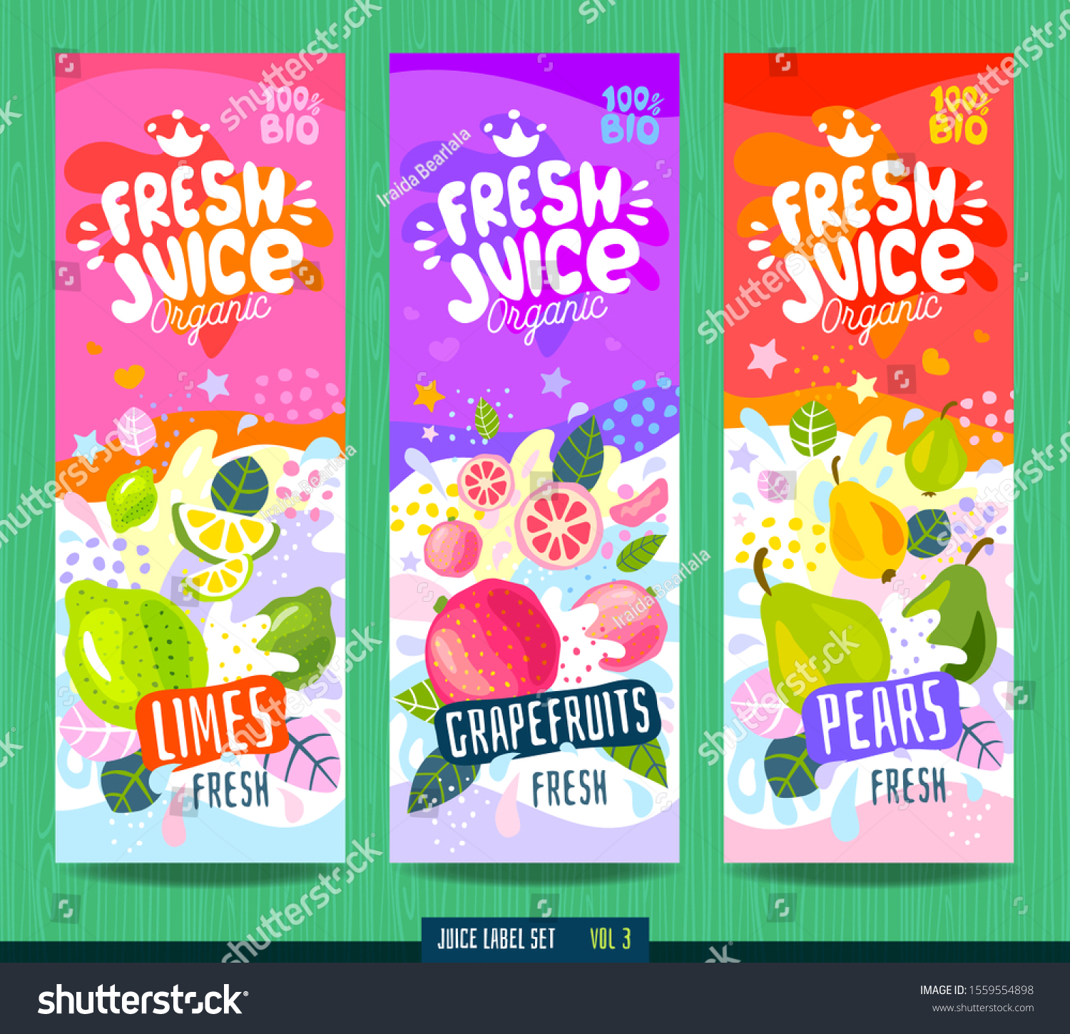 Abstract Splash Food Label Template Colorful Stock Vector (Royalty Free ...