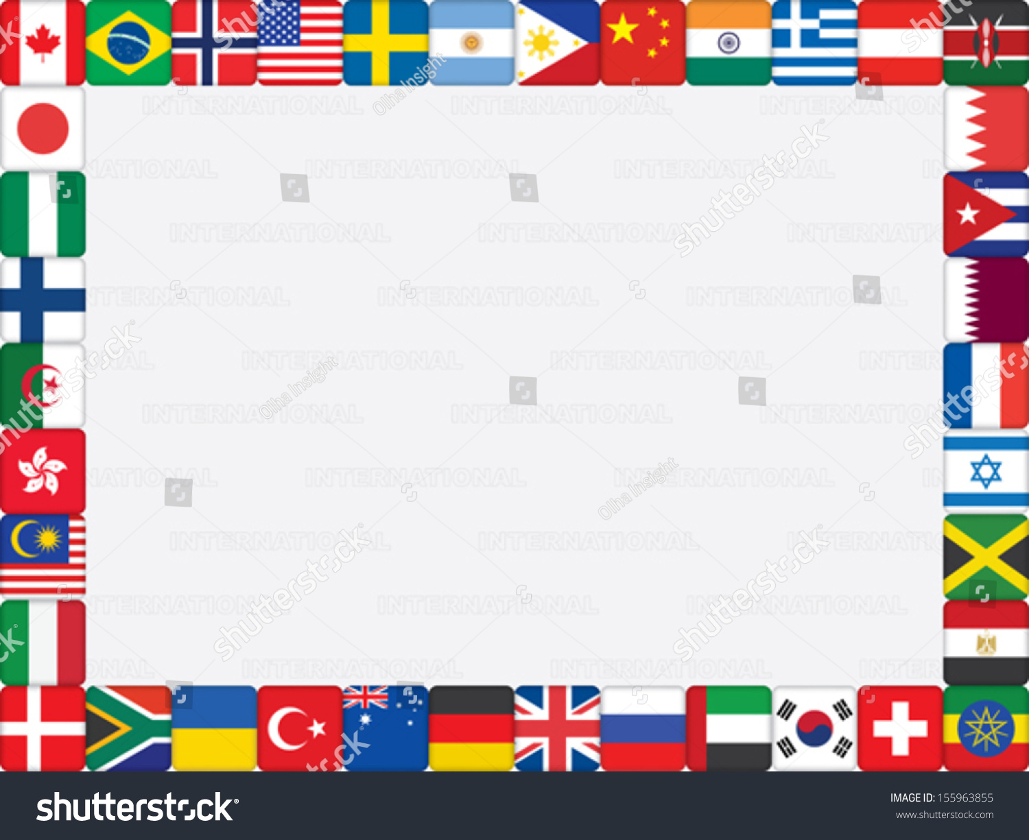 Background World Flag Icons Frame Vector Stock Vector (Royalty Free ...