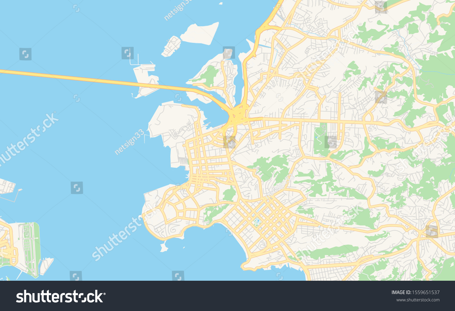 Printable Street Map Niteroi Brazil Map Stock Vector (Royalty Free ...