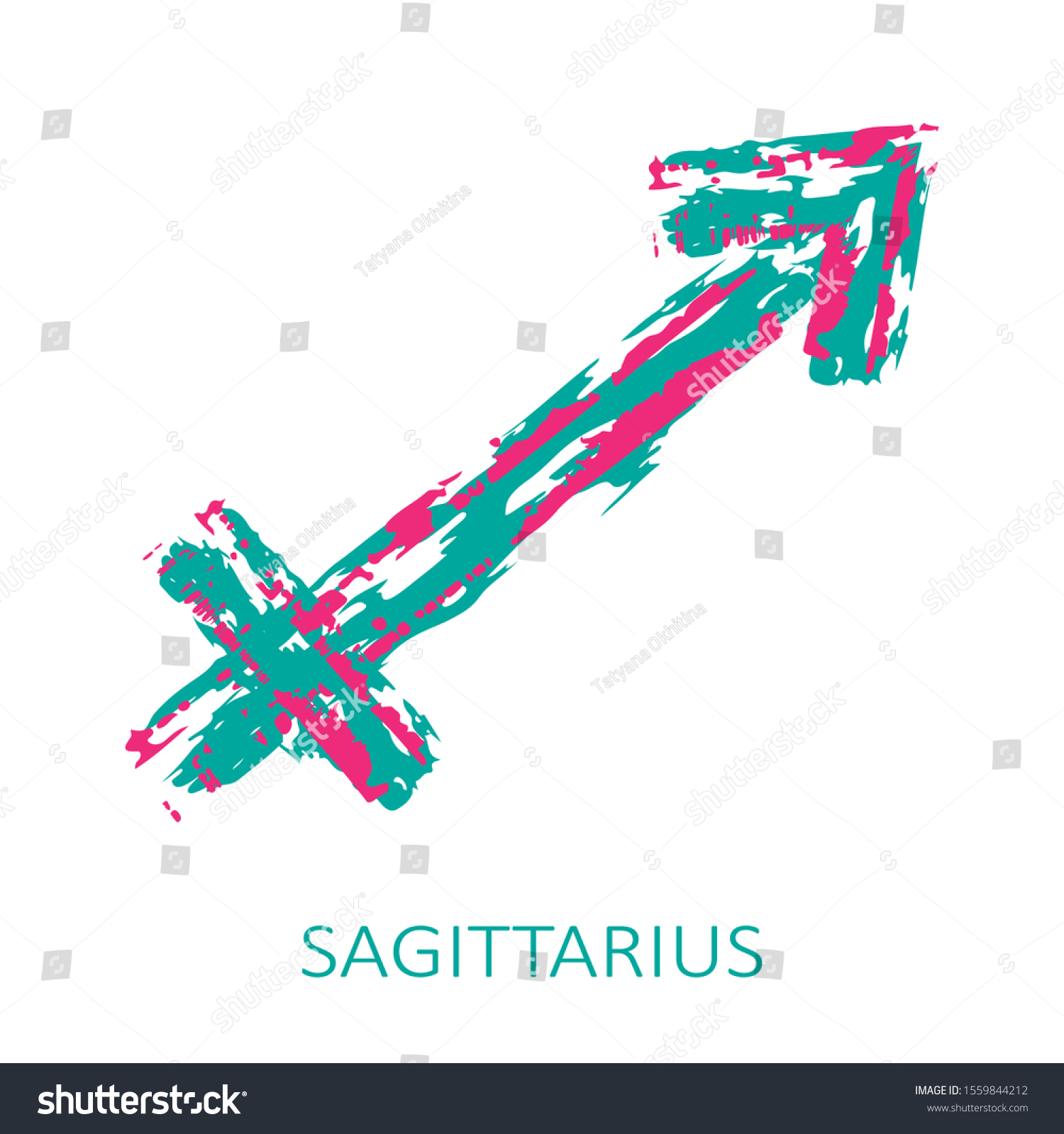 Zodiac Sign Sagittarius Isolated On White Stock Vector (Royalty Free ...