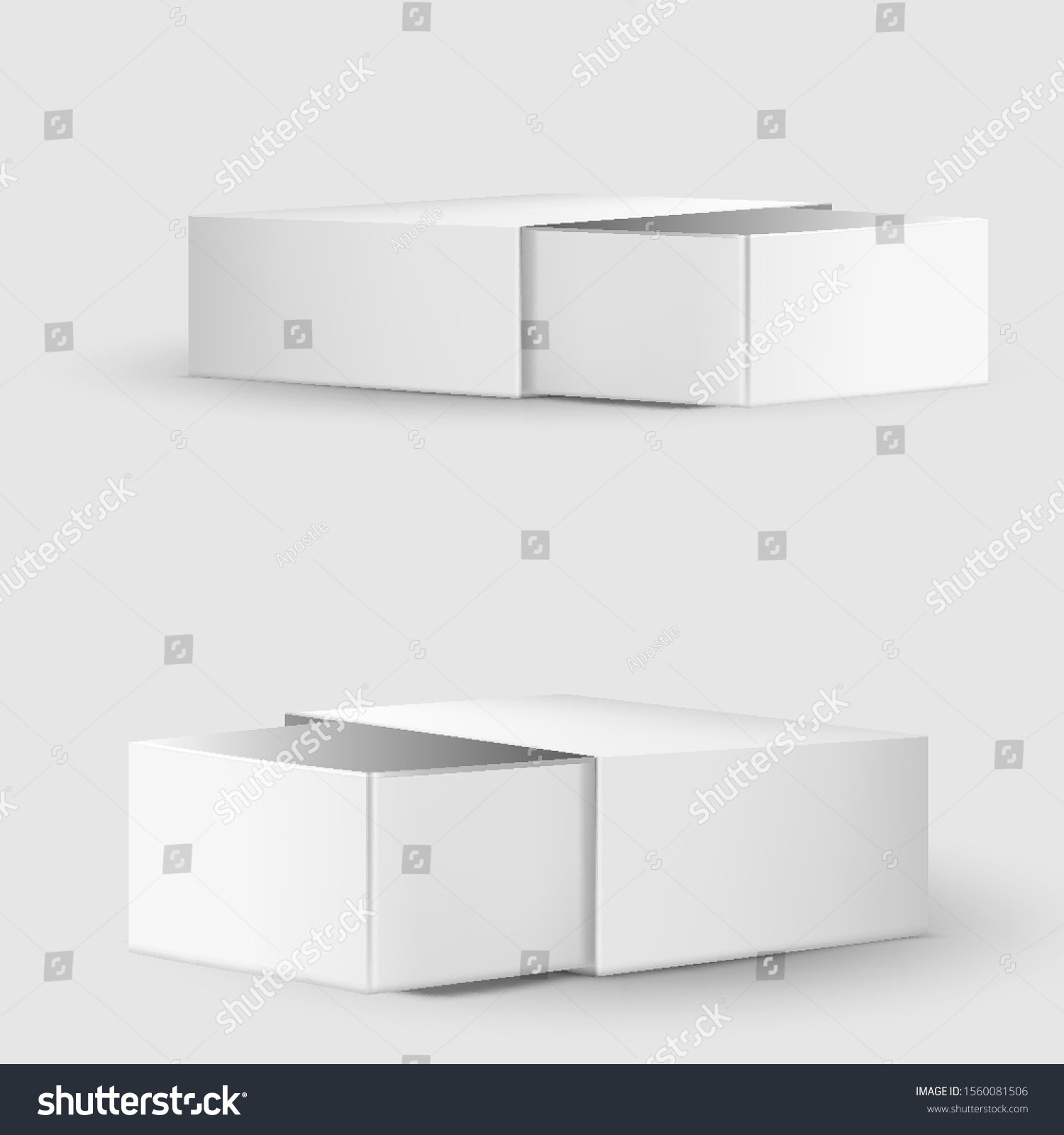 Blank Paper Cardboard Box Template On Stock Vector (Royalty Free ...