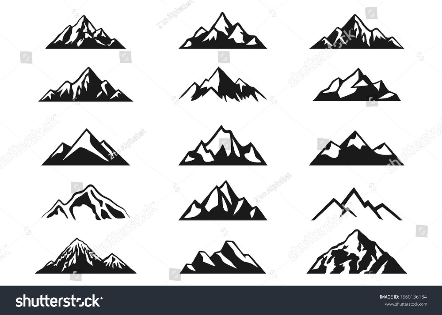 Design Illustrator Vector Mountain Hill Silhouette Stock Illustration 