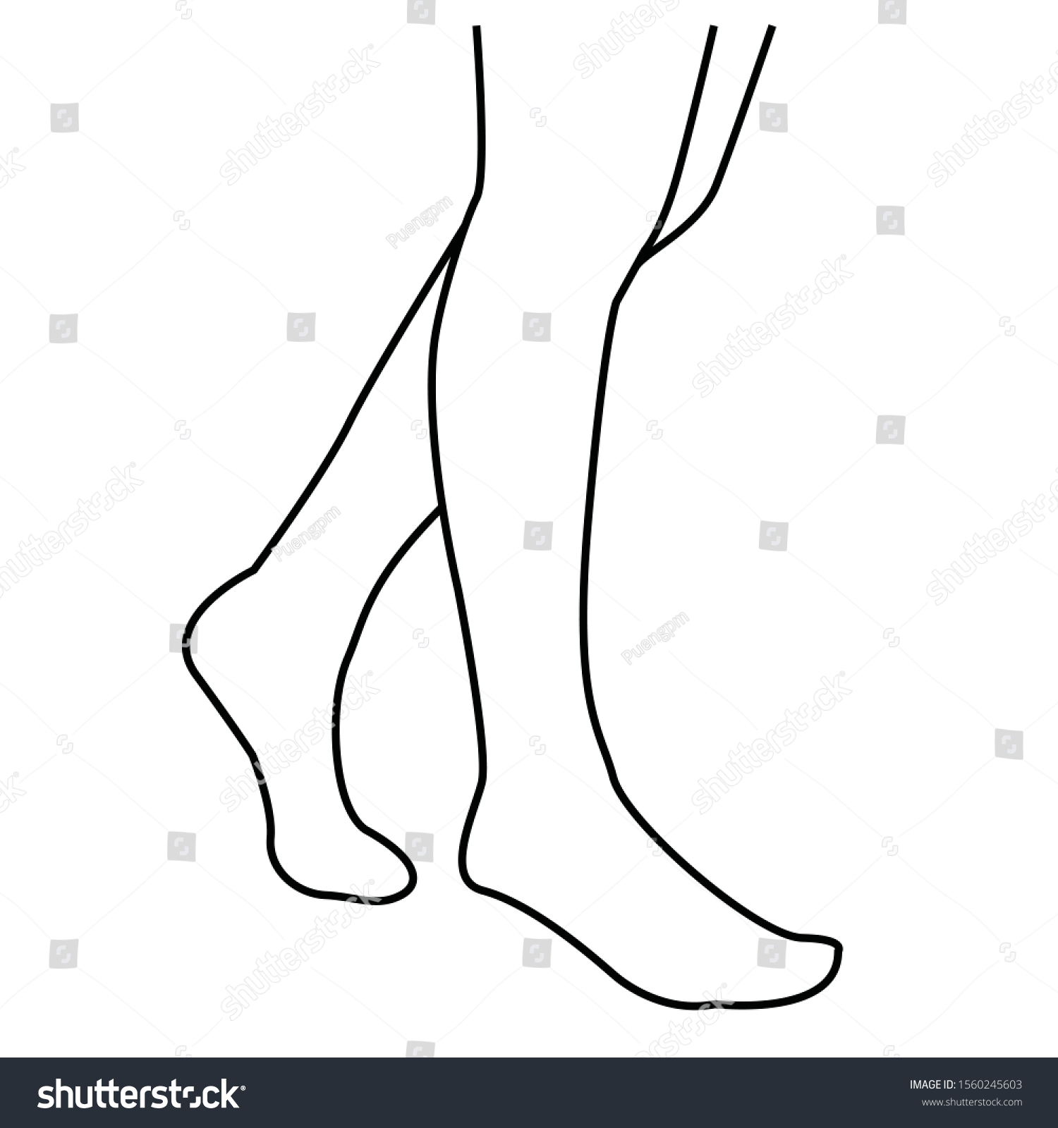 Feet Knees Legs Vector Isolated On Stock Vector (Royalty Free ...