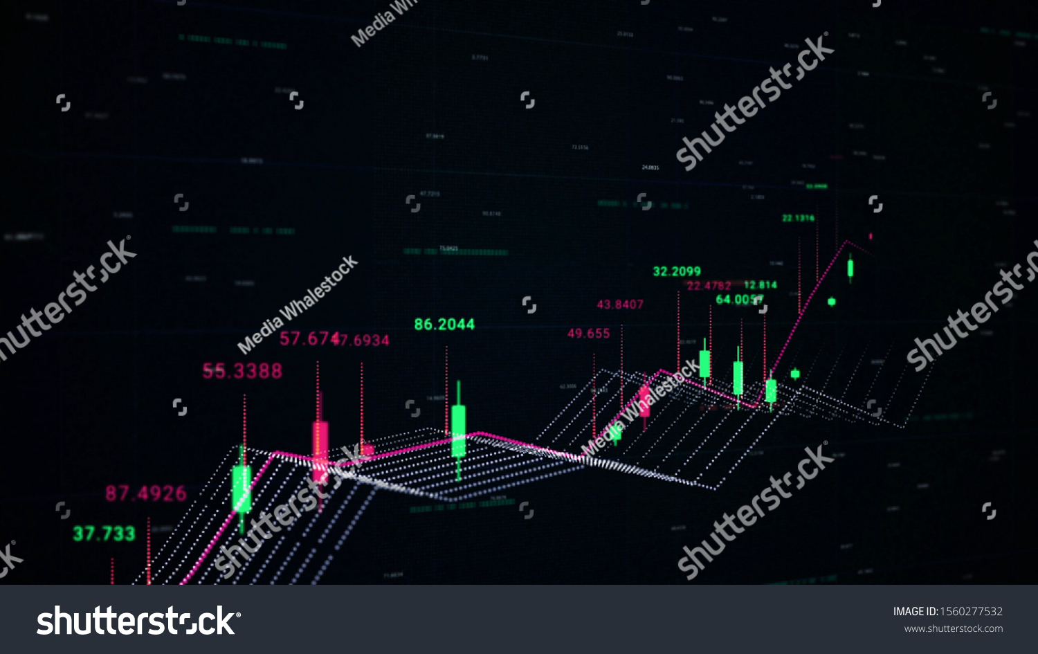 Abstract Animation Digital 3d Financial Chart Stock Illustration ...