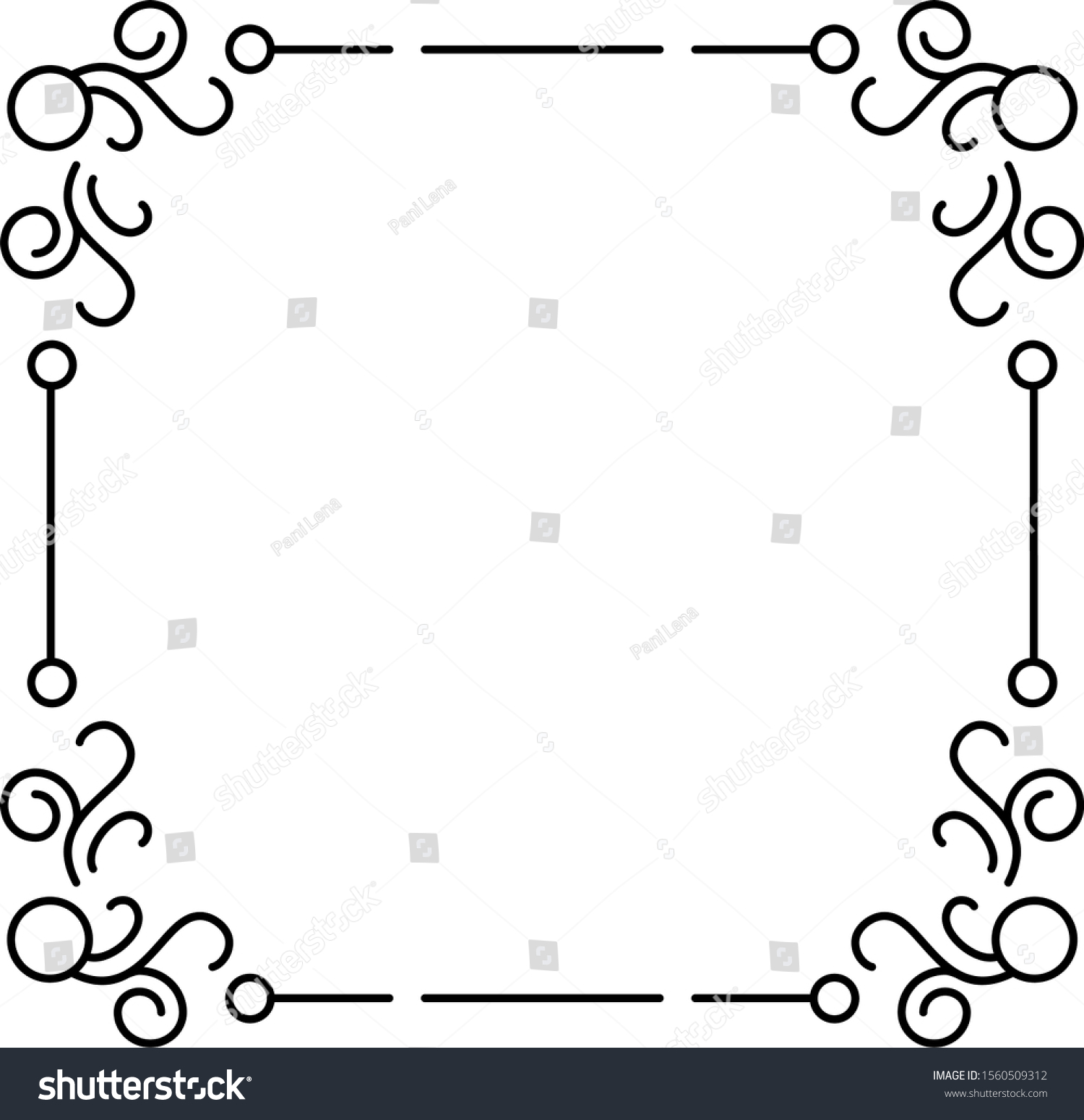 Filigree Swirls Frame Line Art Icon Stock Vector (Royalty Free ...