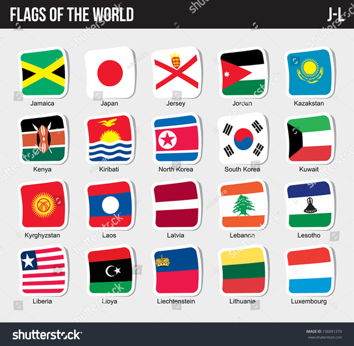 Vector Set Flags World Sorted Alphabetically Stock Vector Royalty Free 156091379 Shutterstock 5656