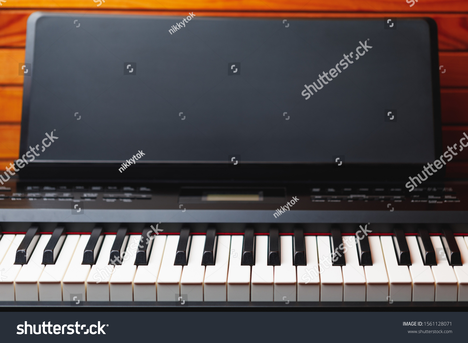 Digital Piano Keys Music Stand Copyspace Stock Photo 1561128071