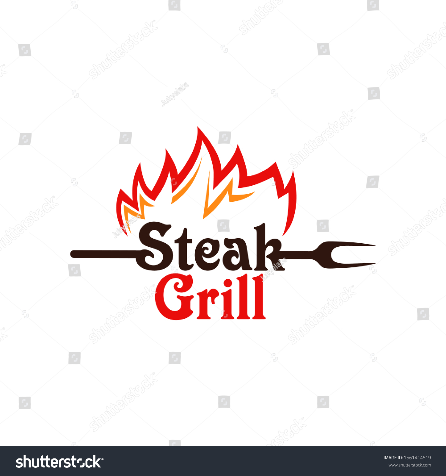 Grill Steak Logo Badges Vector Illustration Stock Vector (Royalty Free ...