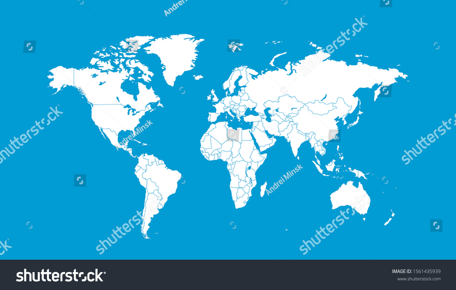 World Map Color Vector Modern Stock Vector (Royalty Free) 1561435939 ...