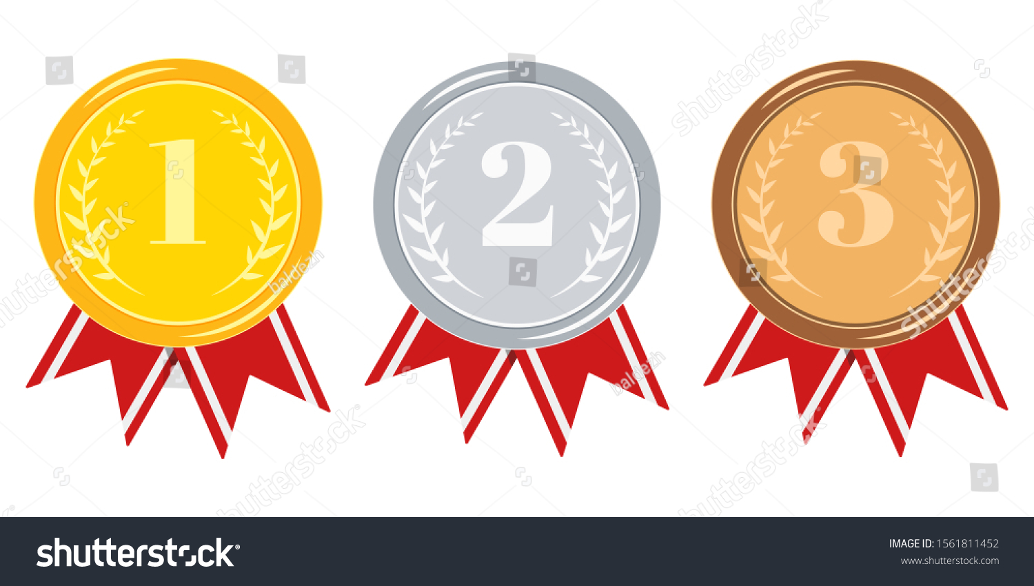 Medal Set Isolated On White Background Stock Vector (Royalty Free ...