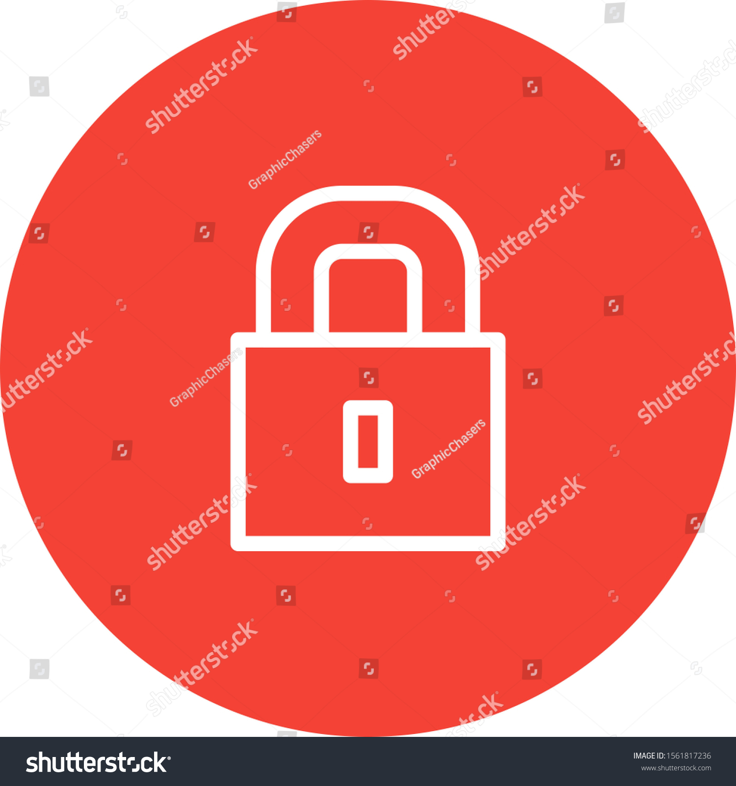 Round Lock Icon White Background Stock Illustration 1561817236 ...