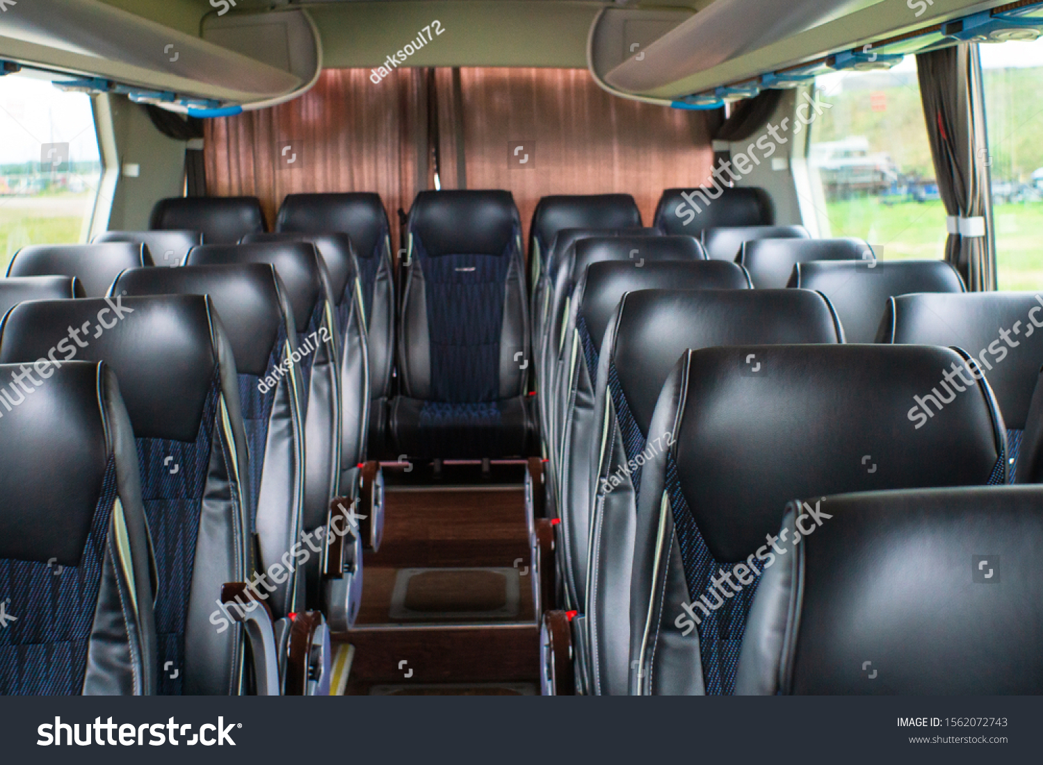 Empty Black Seats On Bus New Stock Photo 1562072743 | Shutterstock